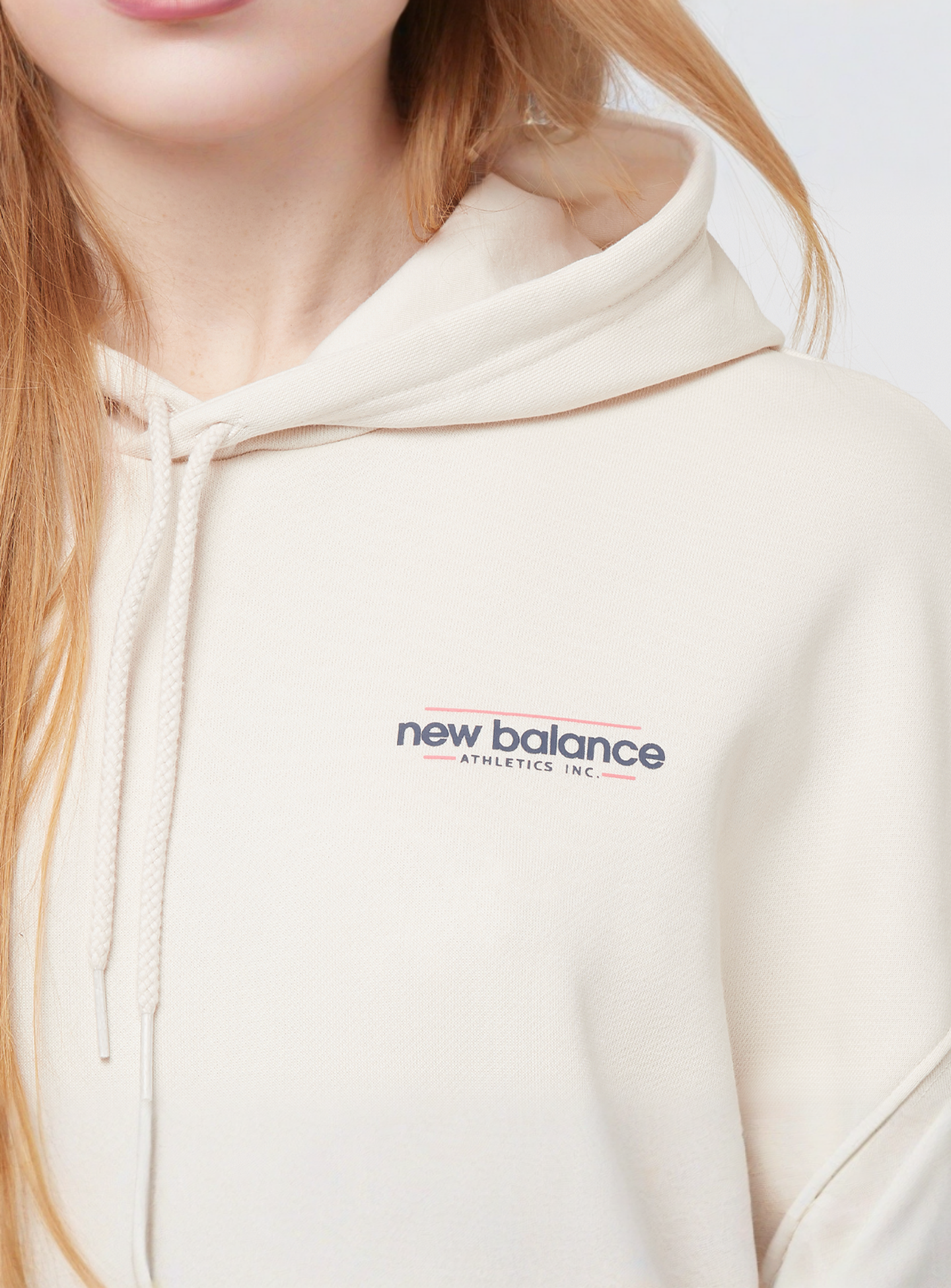 New Balance, Multi Color Logo Hoodie, beige, Image 3 of 5