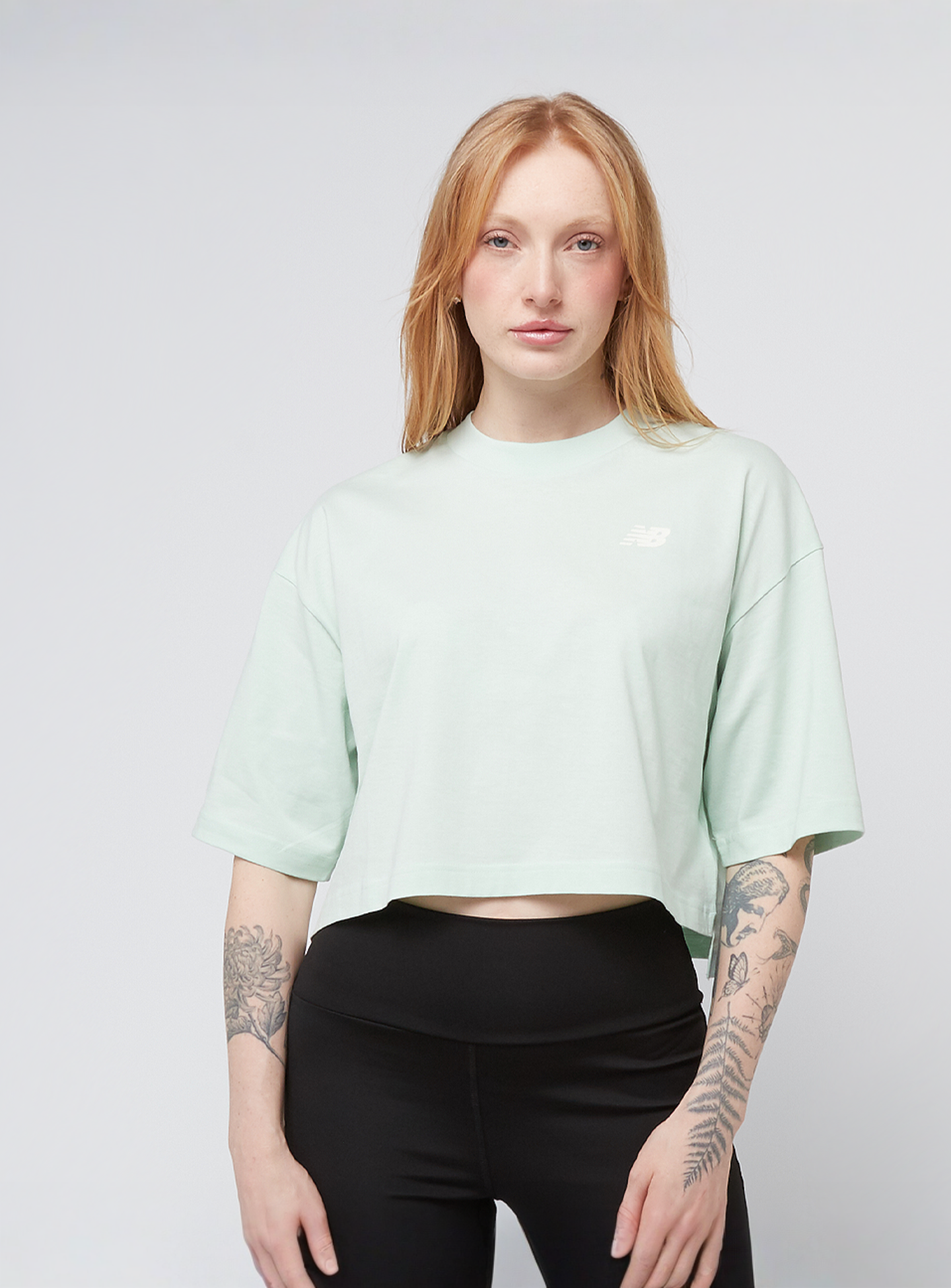 New Balance, Reimagined Oversized Waist T-Shirt, green, Image 2 of 4