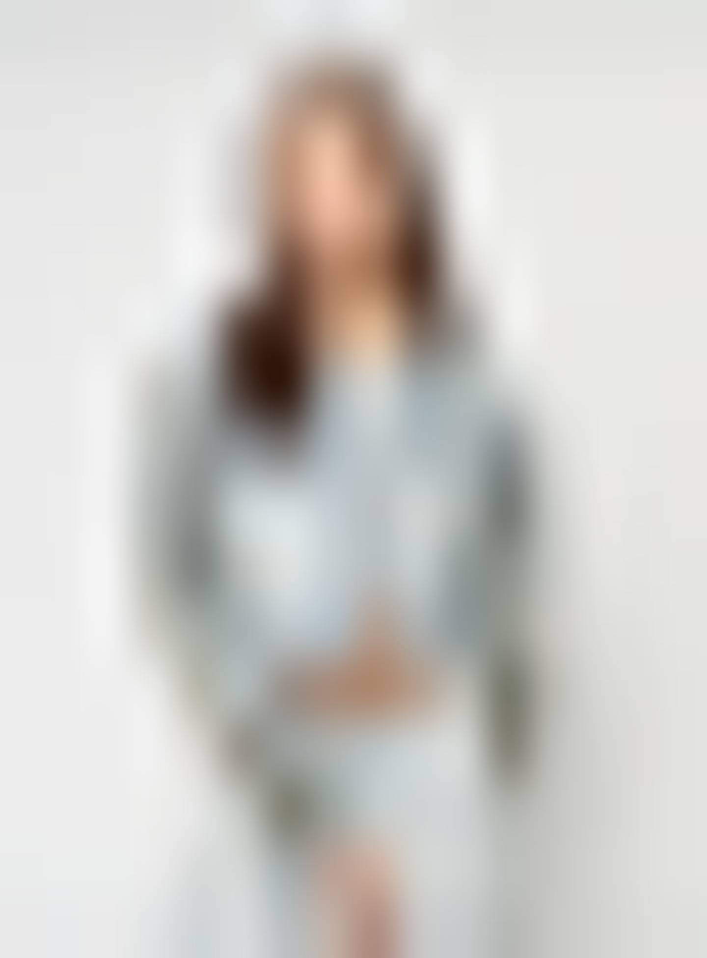 Smoke Rise, Denim Trucker Nylon Mixed Media Jacket, blue, Image 1 of 6