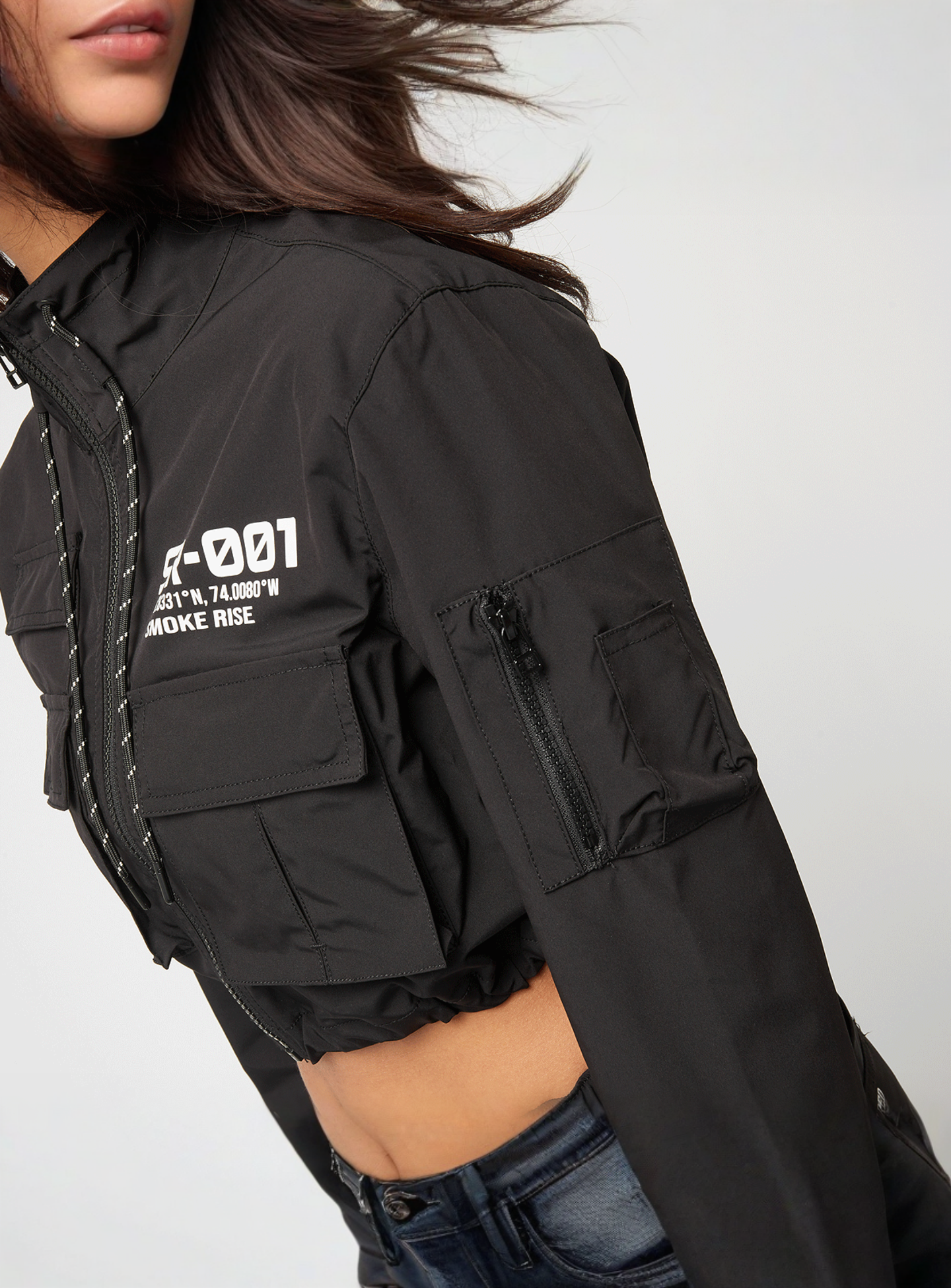 Smoke Rise, Full Zip Utility Jacket, black, Image 6 of 7