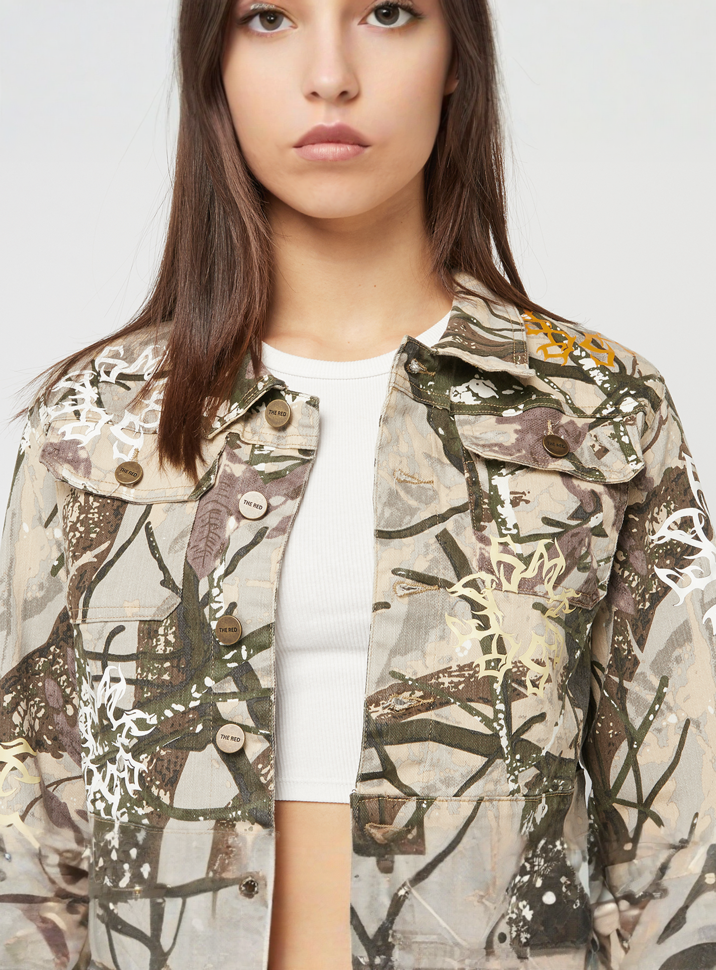 Smoke Rise, Denim Worker Jacket, green, Image 3 of 5