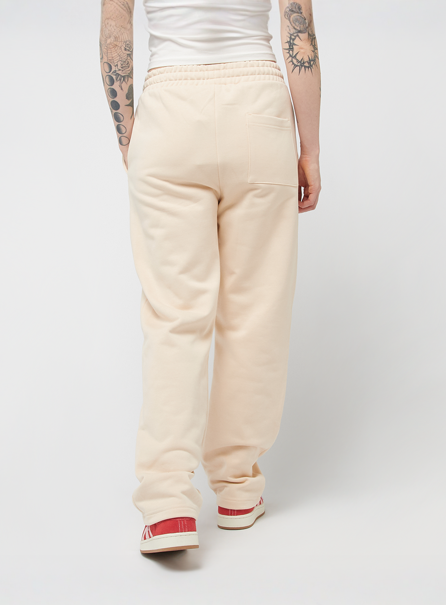SNIPES, Small Logo Straight Sweat Pants, beige, Image 2 of 5