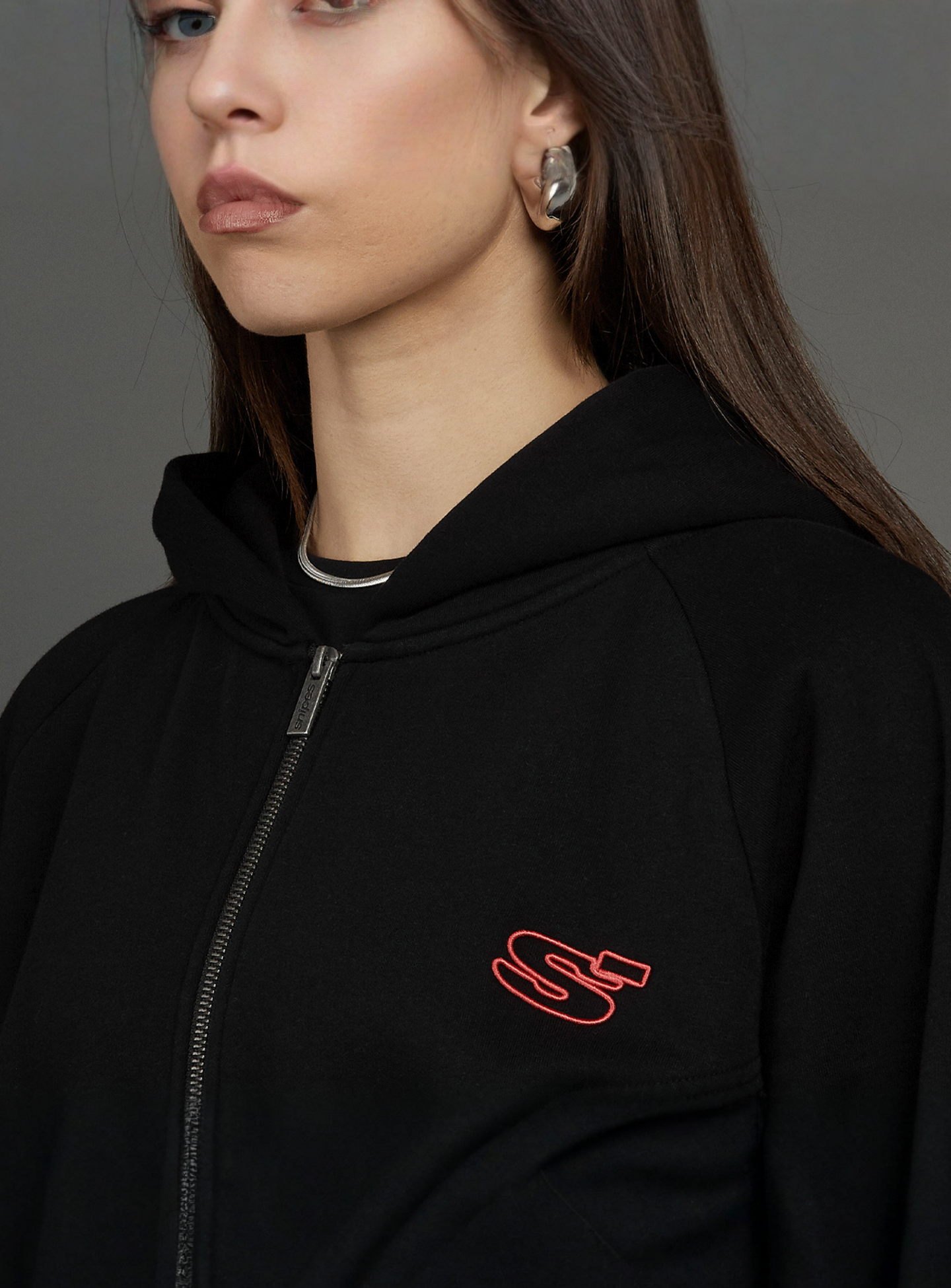 SNIPES, Snipes S Patch Oversized Hoodie, black, Image 3 of 6