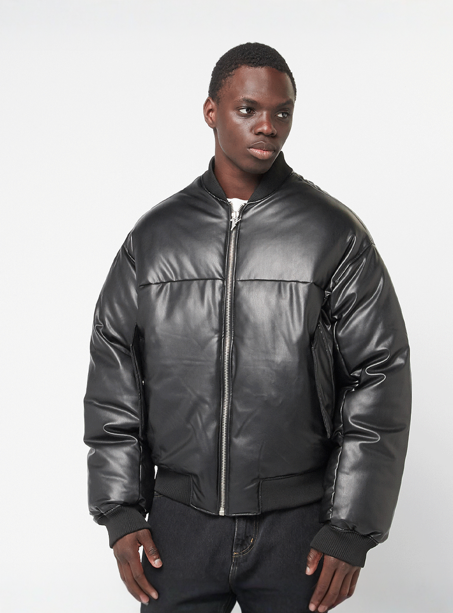 FAVELA, Vegan Leather Basic Bomber, black, Image 1 of 5