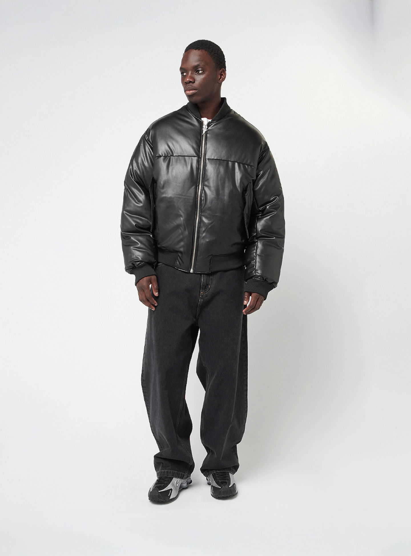 FAVELA, Vegan Leather Basic Bomber, black, Image 5 of 5