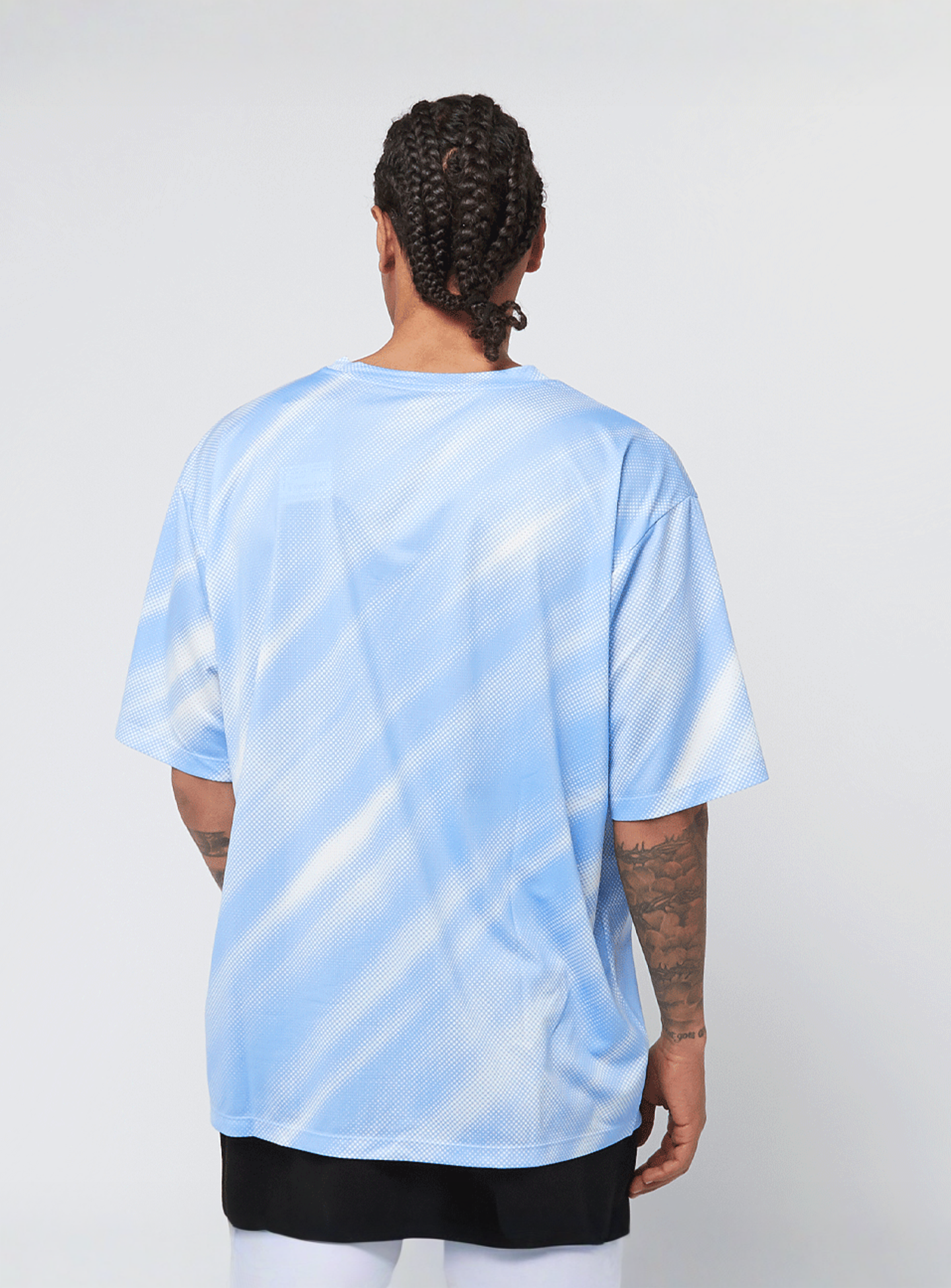 New Balance, Geometric Poly Tee, blue, Image 2 of 4