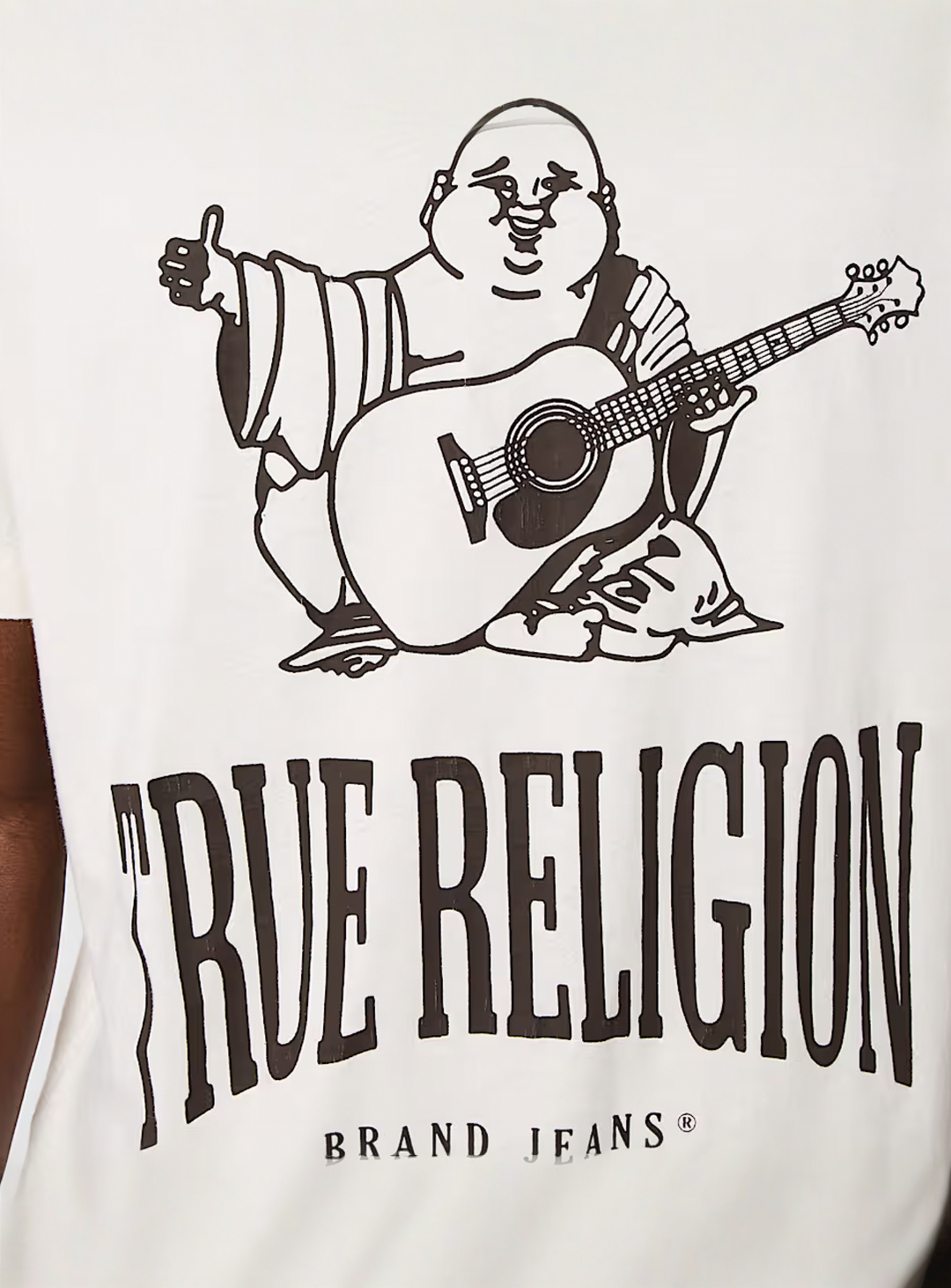 True Religion, Vintage Crackle Buddha Tee, white, Image 3 of 4