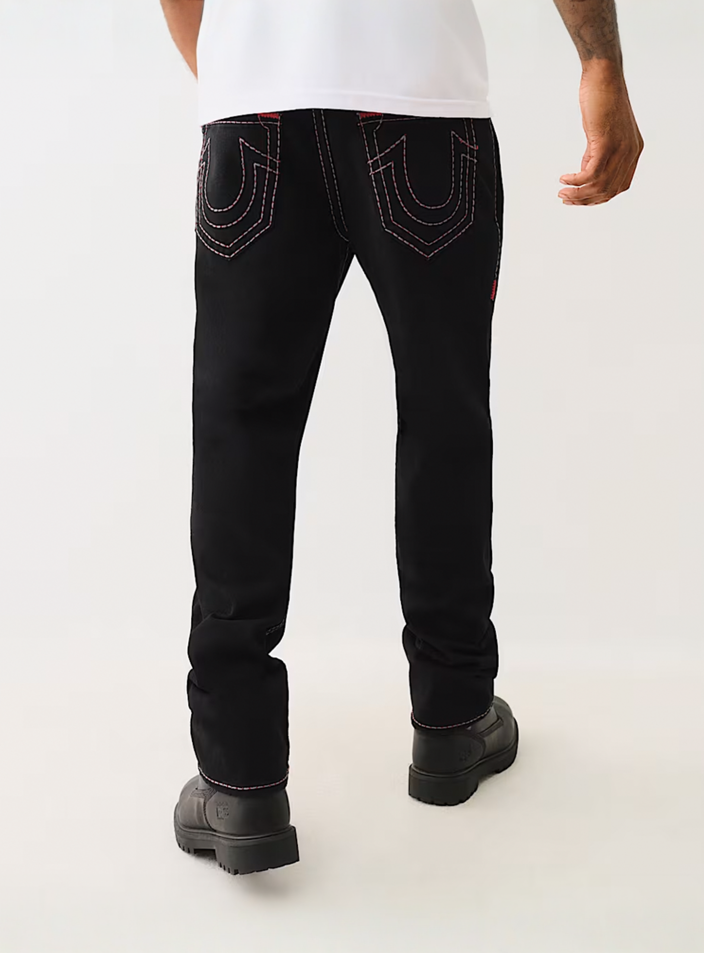 True Religion, Ricky Super T Pick Stitch Straight Jeans, black, Image 2 of 4