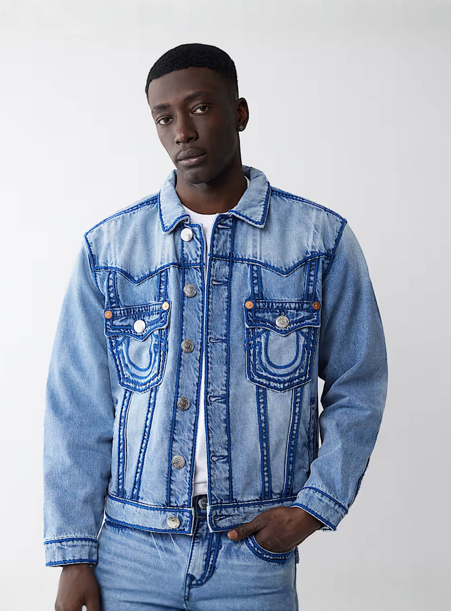 True Religion, Rope Stitch Jimmy Jacket, blue, Image 1 of 5