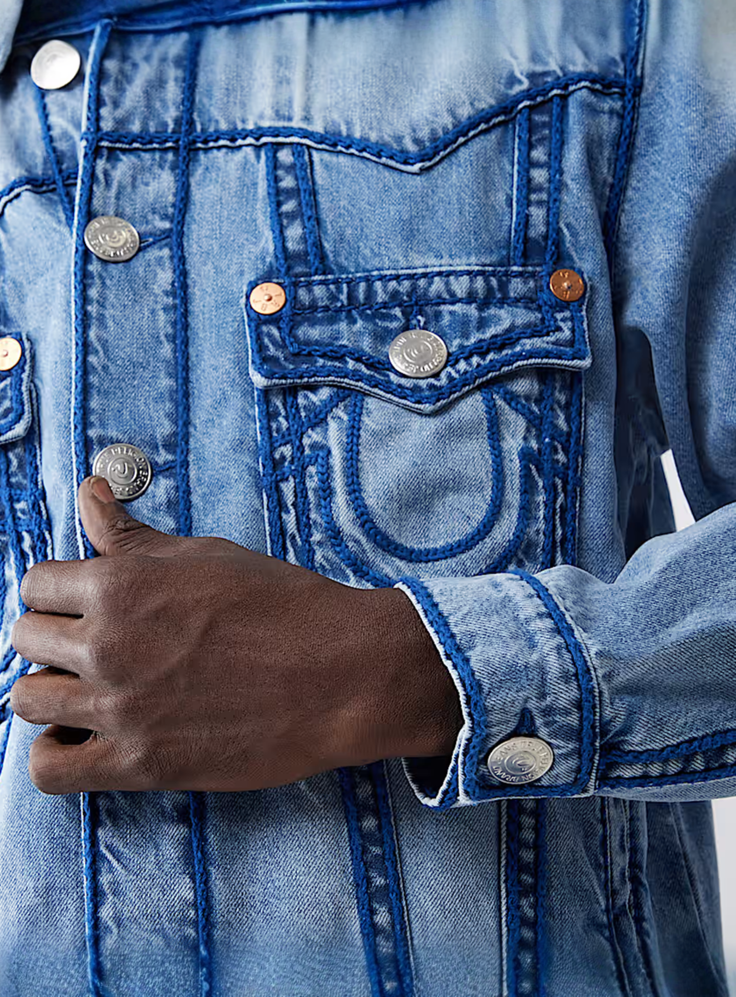 True Religion, Rope Stitch Jimmy Jacket, blue, Image 3 of 5