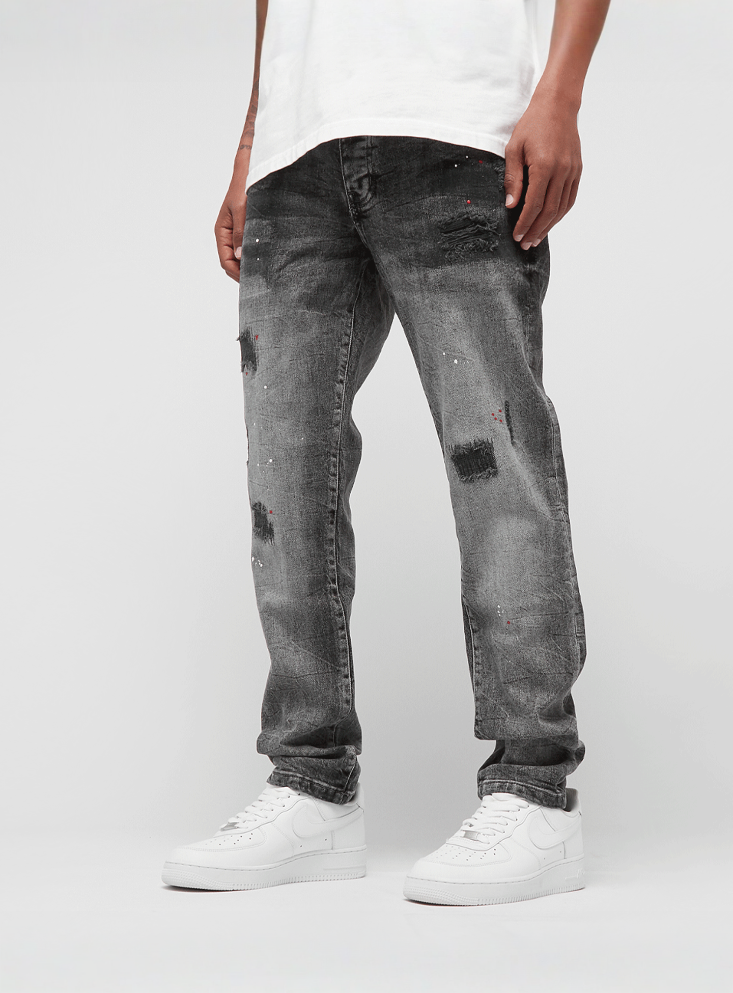 2Y STUDIOS, Julio Ripped Slim Fit Jeans, grey, Image 1 of 5