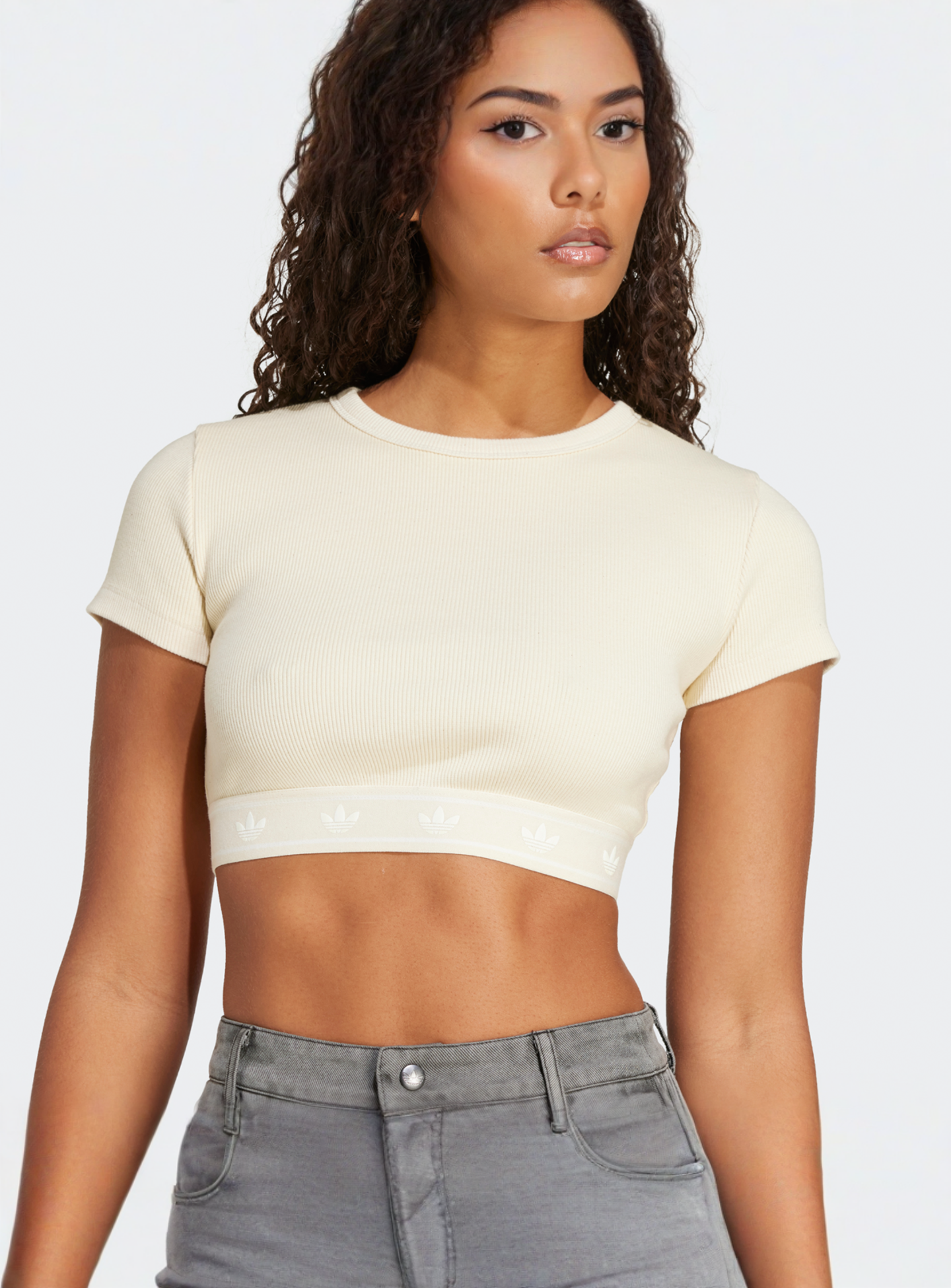 adidas Originals, Rib Top, beige, Image 3 of 5