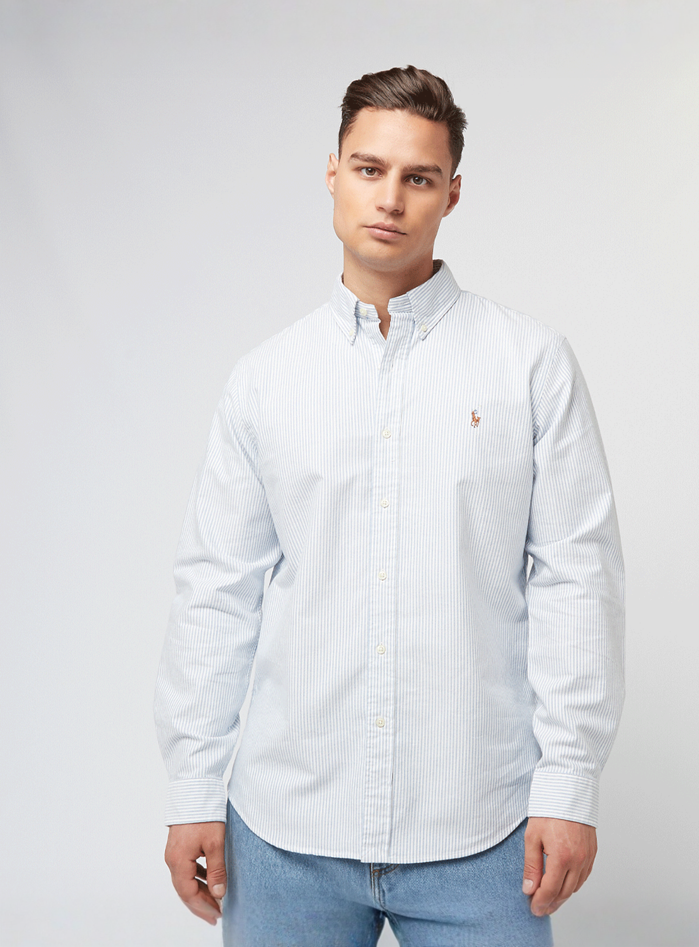Polo Ralph Lauren, Custom Fit Oxford Shirt, blue, Image 1 of 4