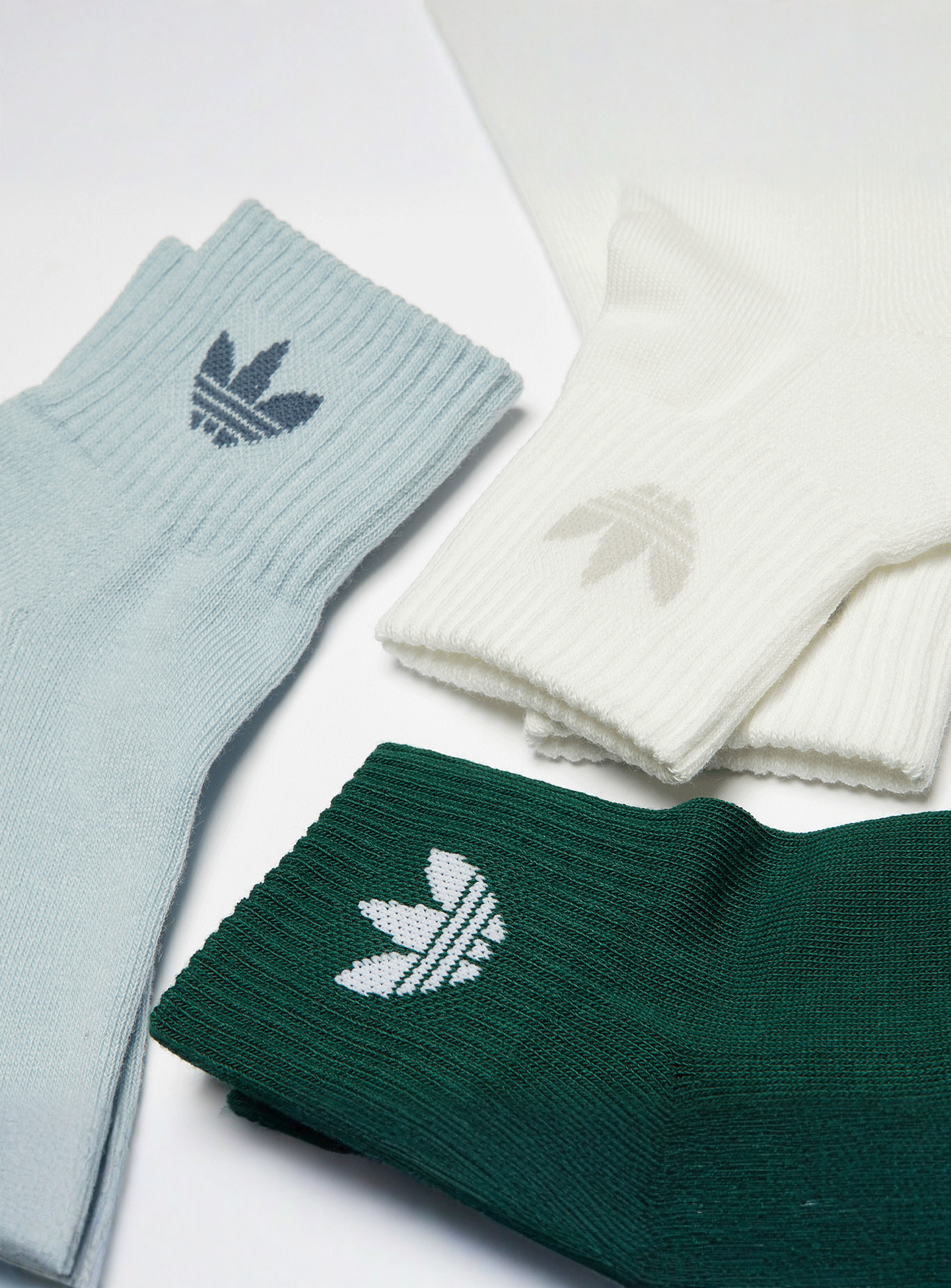 adidas Originals, 3 PACK - Trefoil Mid Ankle Socks, multi-colour, Image 2 of 2