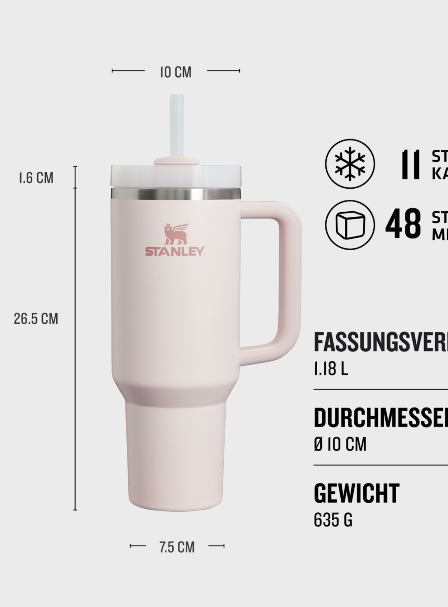 Stanley, The Quencher H2.0 Flowstate Tumbler | 1,2L, light pink, Image 3 of 3