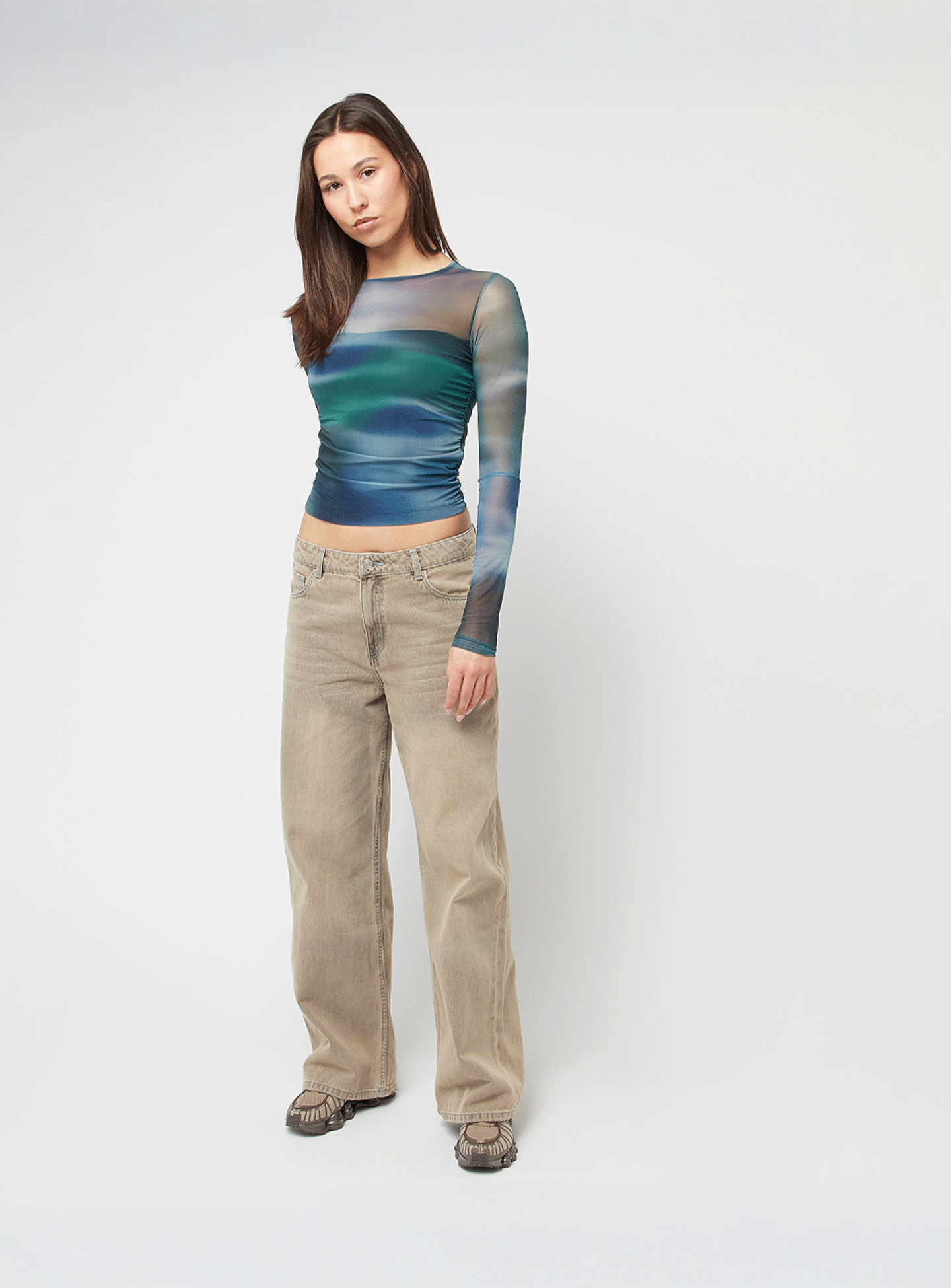Decibel, Mesh Aura Cropped Longsleeve, multi-colour, Image 3 of 3