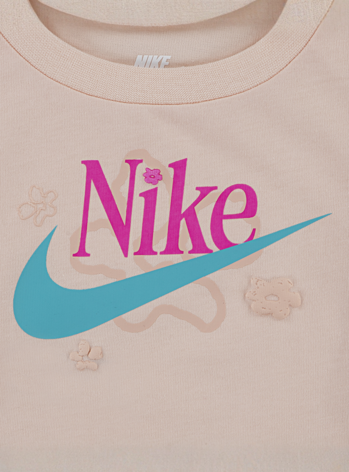 Nike, Wild Flower Jersey French Terry Shorts Set, light pink, Image 3 of 5