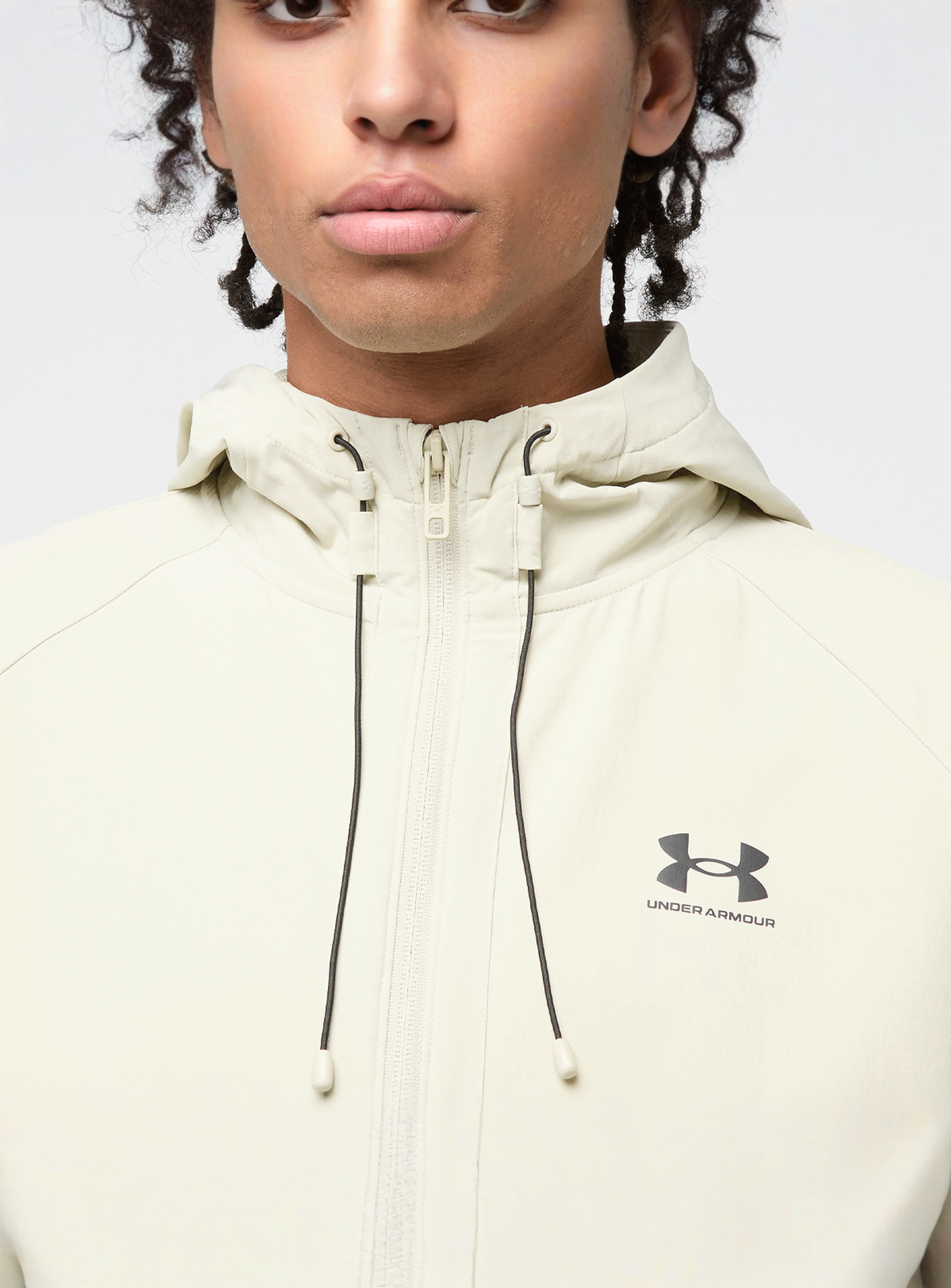 Under Armour, Stretch Woven Windbreaker, beige, Image 3 of 4