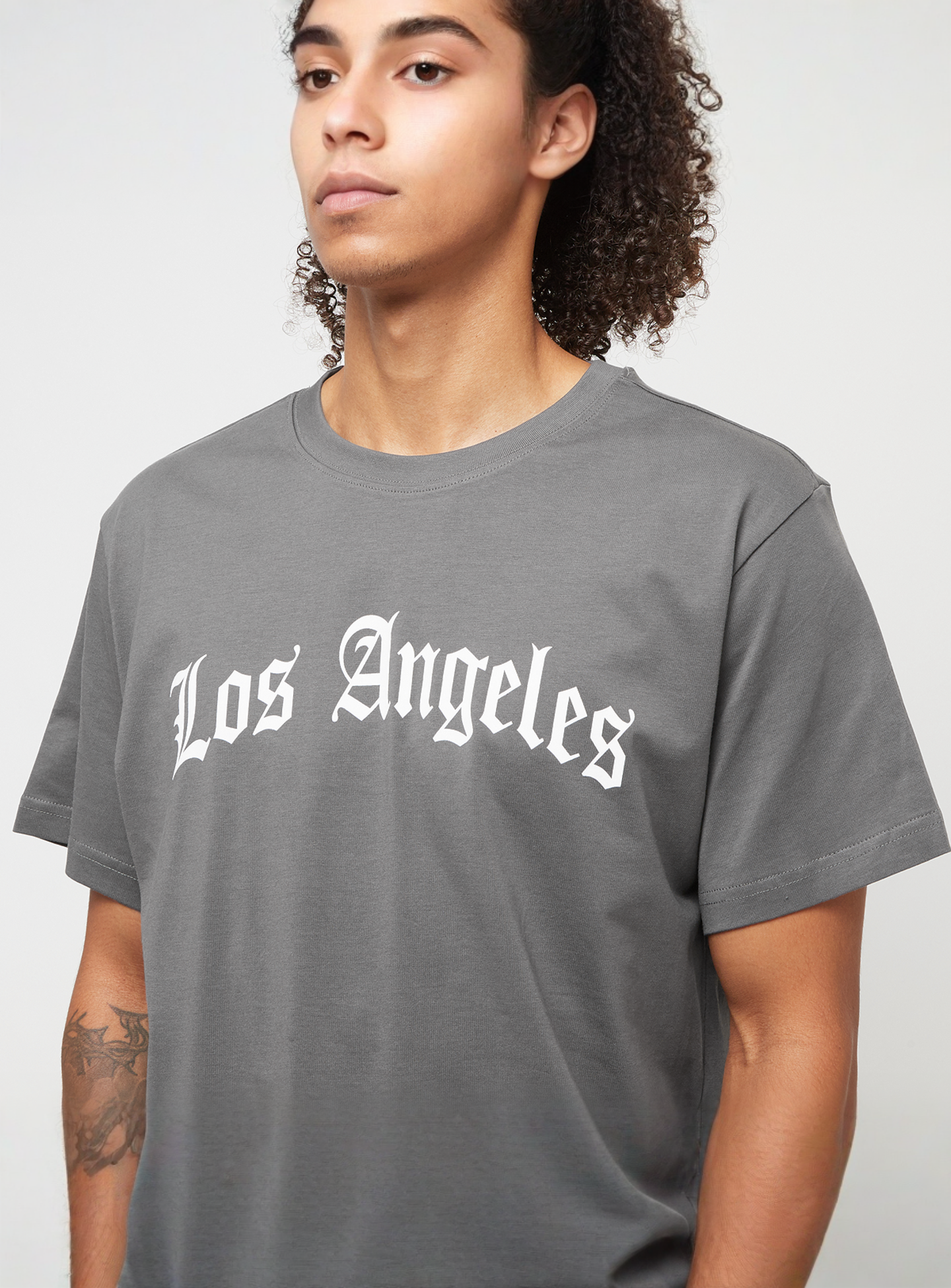 Mister Tee, Los Angeles Wording Tee, grey, Image 3 of 4