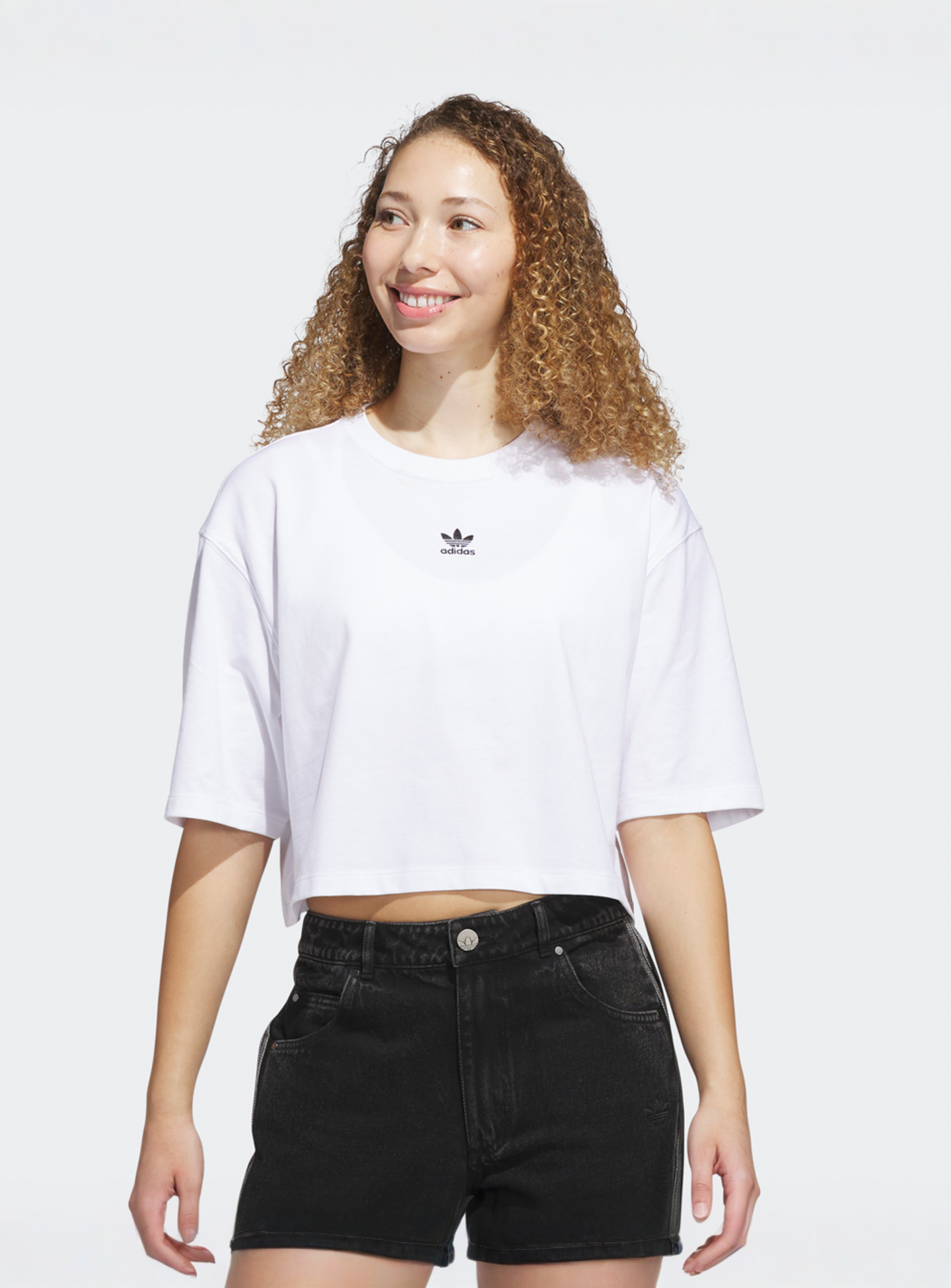 adidas Originals, Essentials Crop T-Shirt, white, Image 1 of 5
