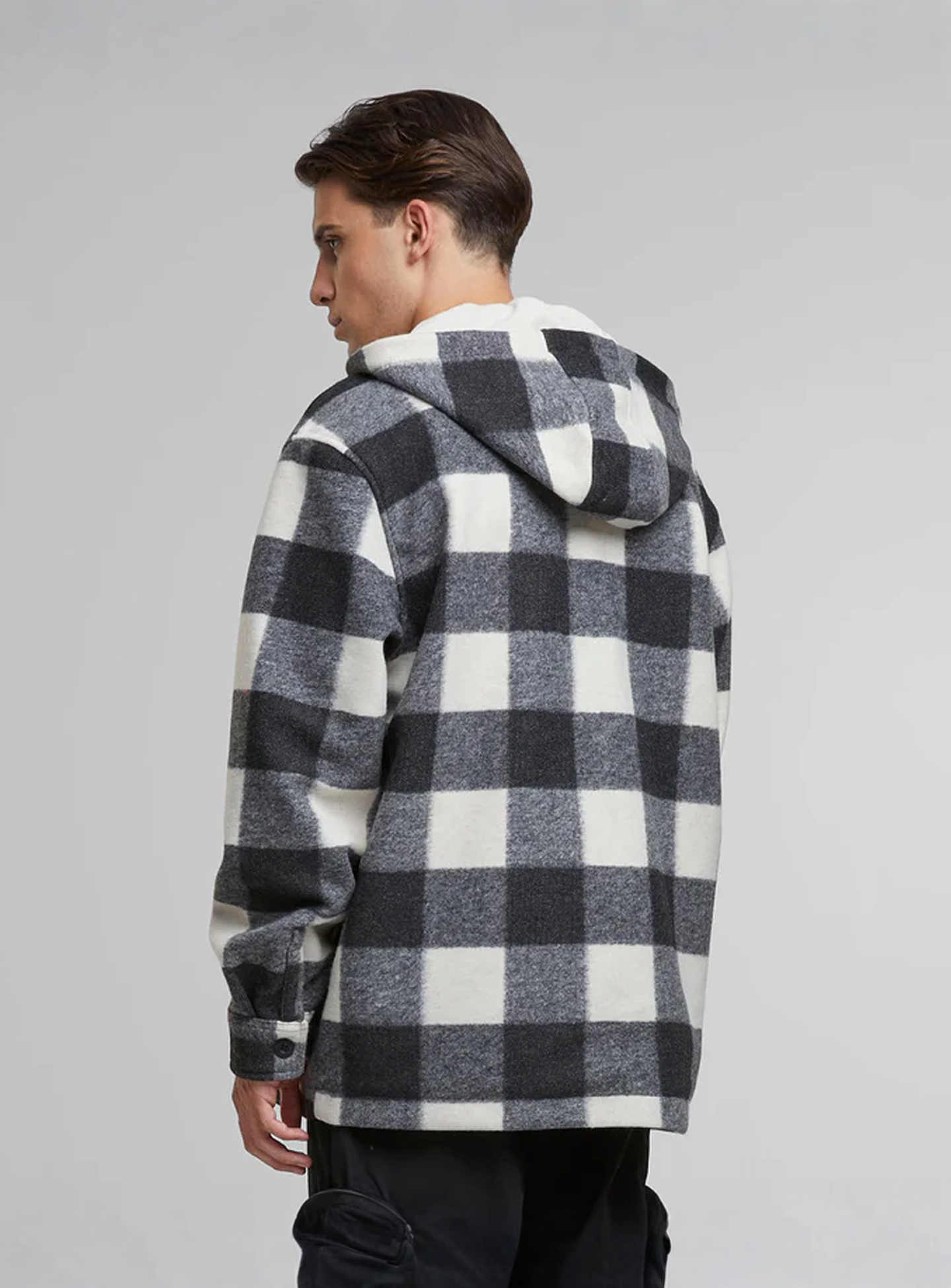 Urban Classics, Big Check Jacket With Hood, black, Image 2 of 3