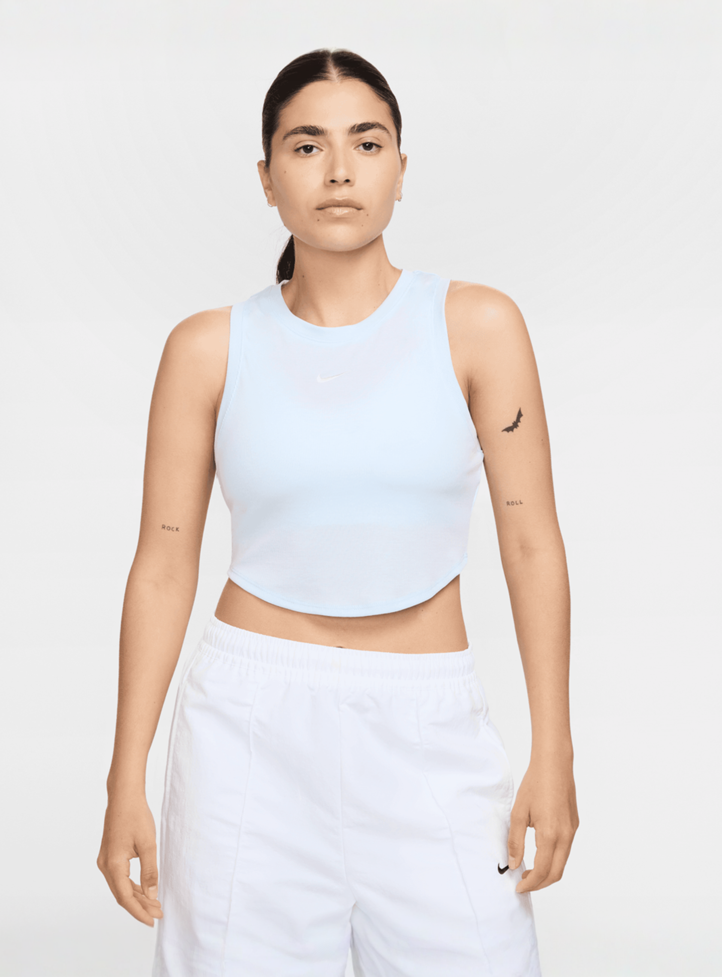Nike, Sportswear Essential Rib Crop Tank Top, blue, Image 1 of 3