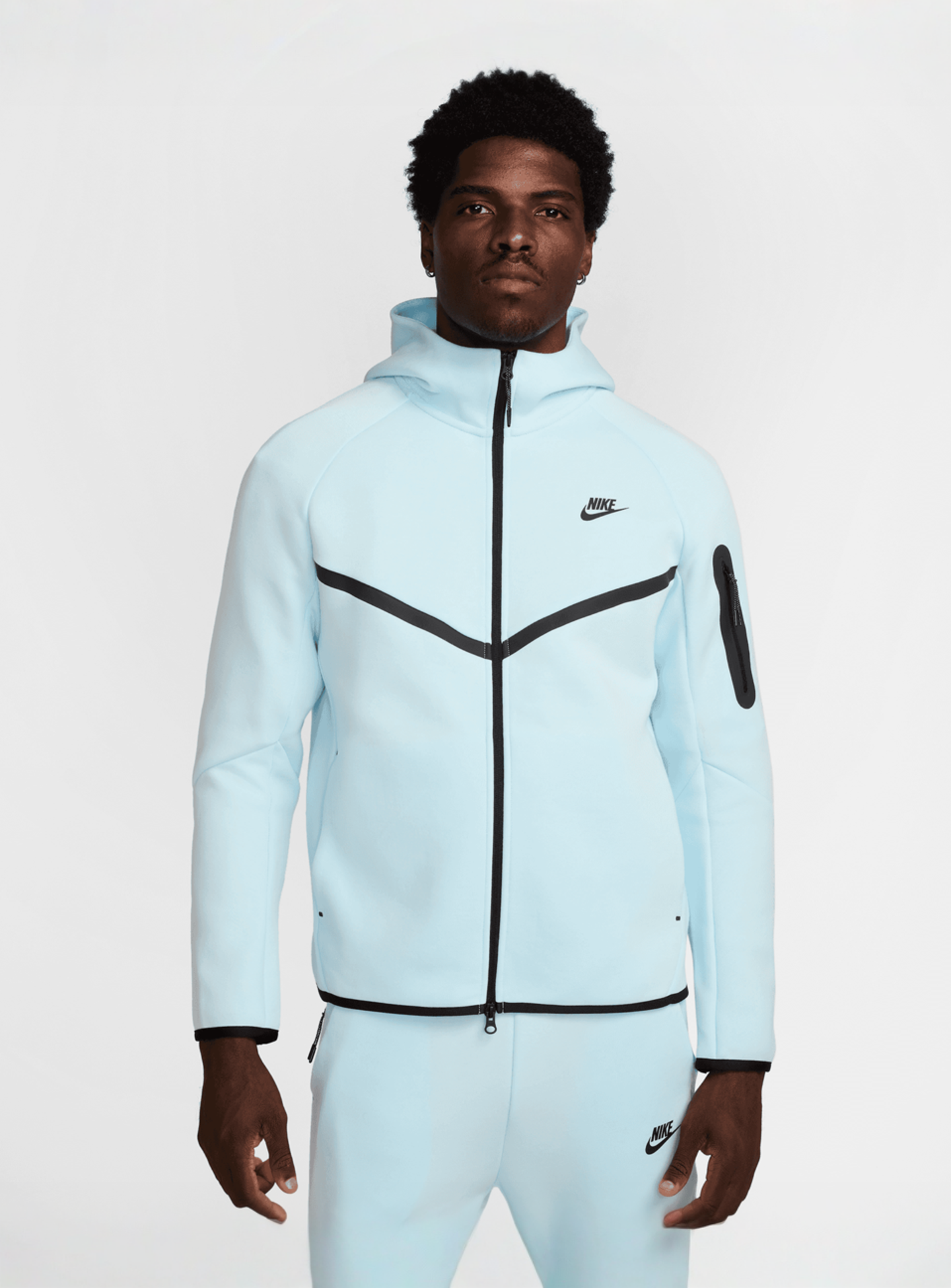 Nike, Tech Fleece Full Zip Windrunner Hoodie, blue, Image 1 of 7