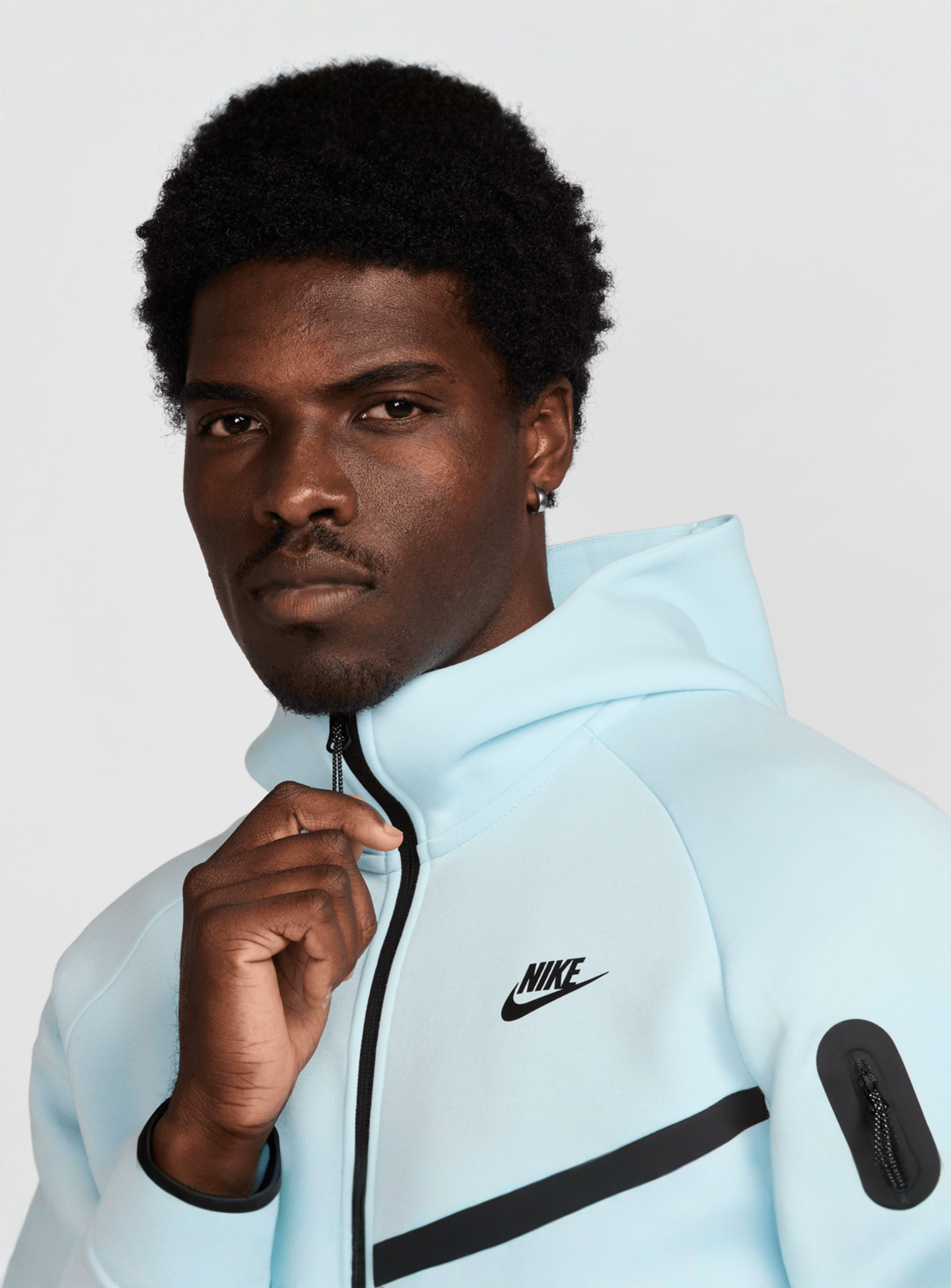Nike, Tech Fleece Full Zip Windrunner Hoodie, blue, Image 3 of 7