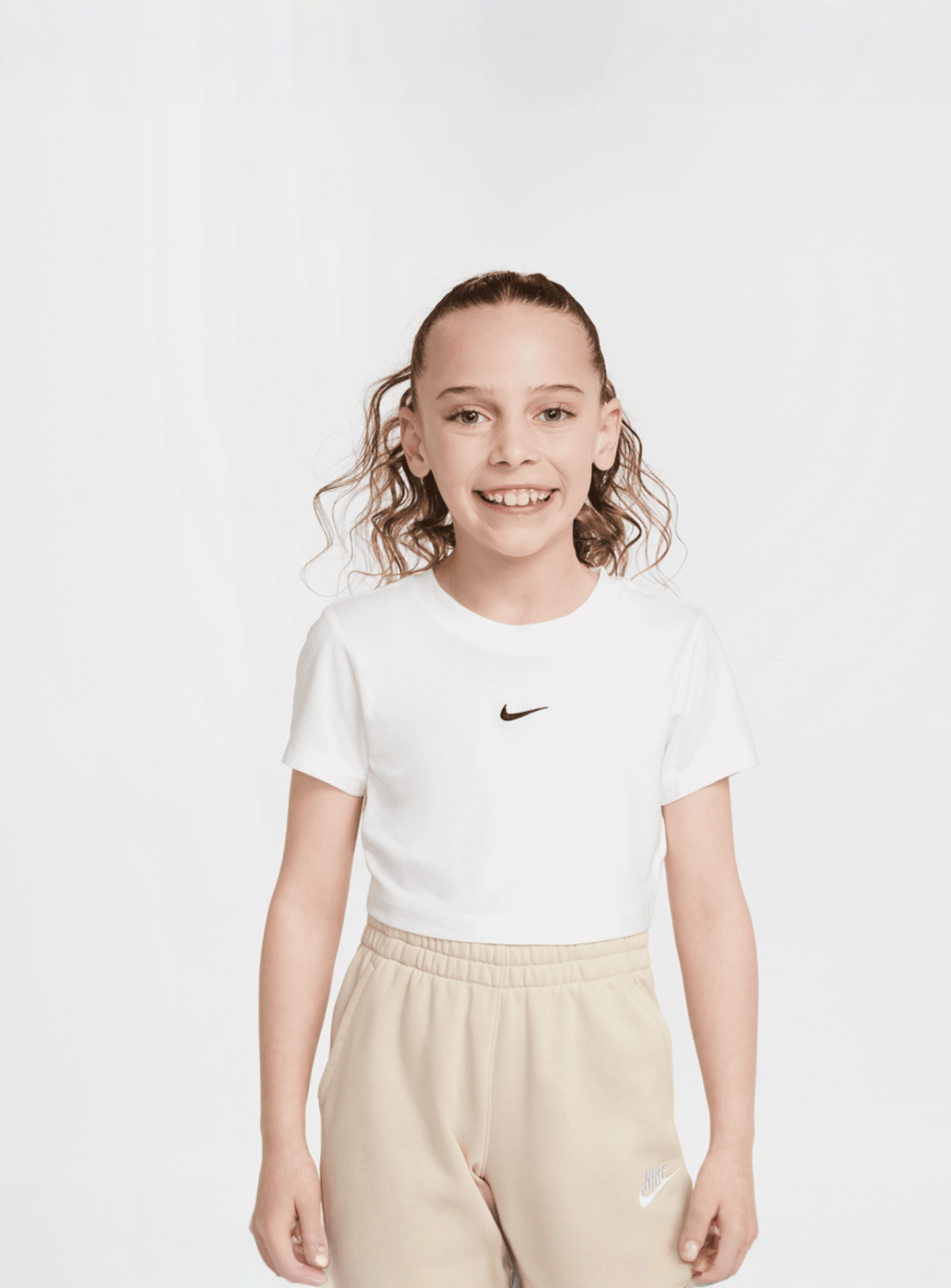 Nike, Sportswear Short Sleeve Slim Crop Tee, white, Image 1 of 5