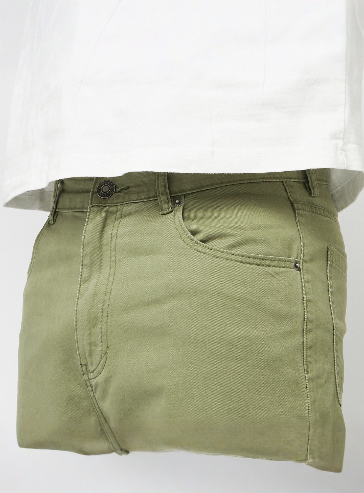 Urban Classics, 90's Pants With Dividing Seams, green, Image 3 of 5