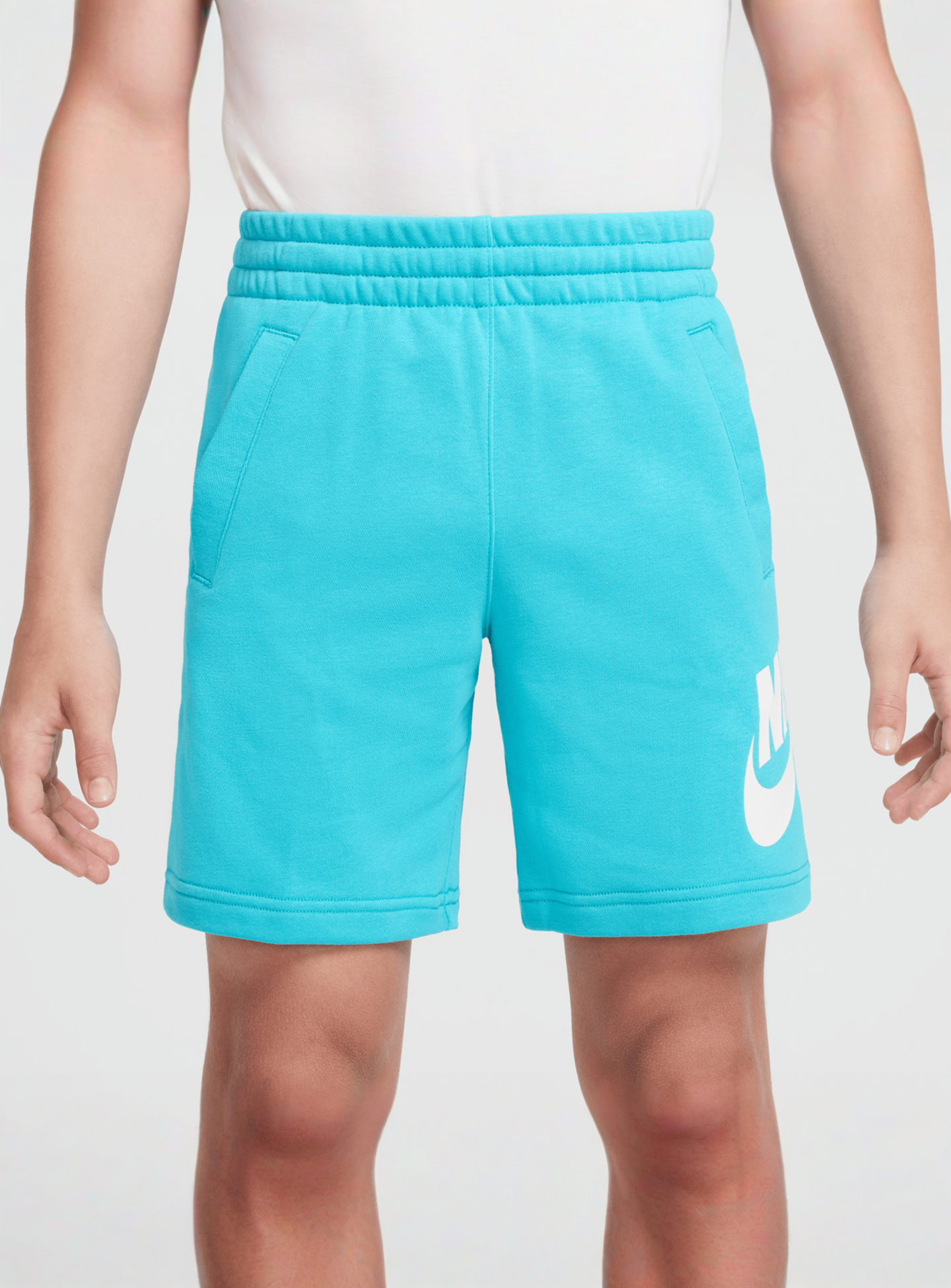Nike, Junior Sportswear Club French-Terry Short High Brand Read, turquoise, Image 3 of 6