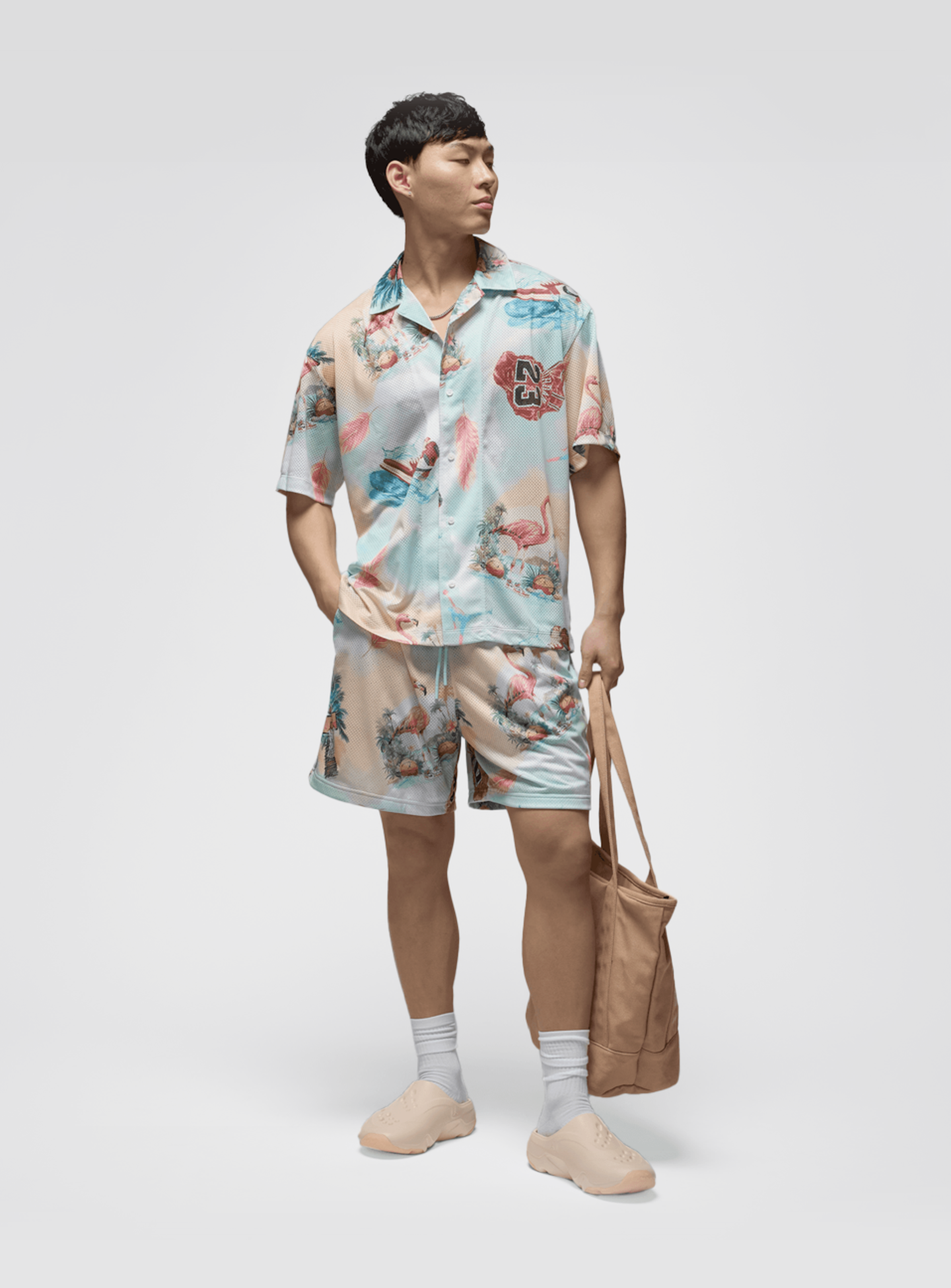 Jordan, Essentials All Over Print Camp Top, multi-colour, Image 5 of 5