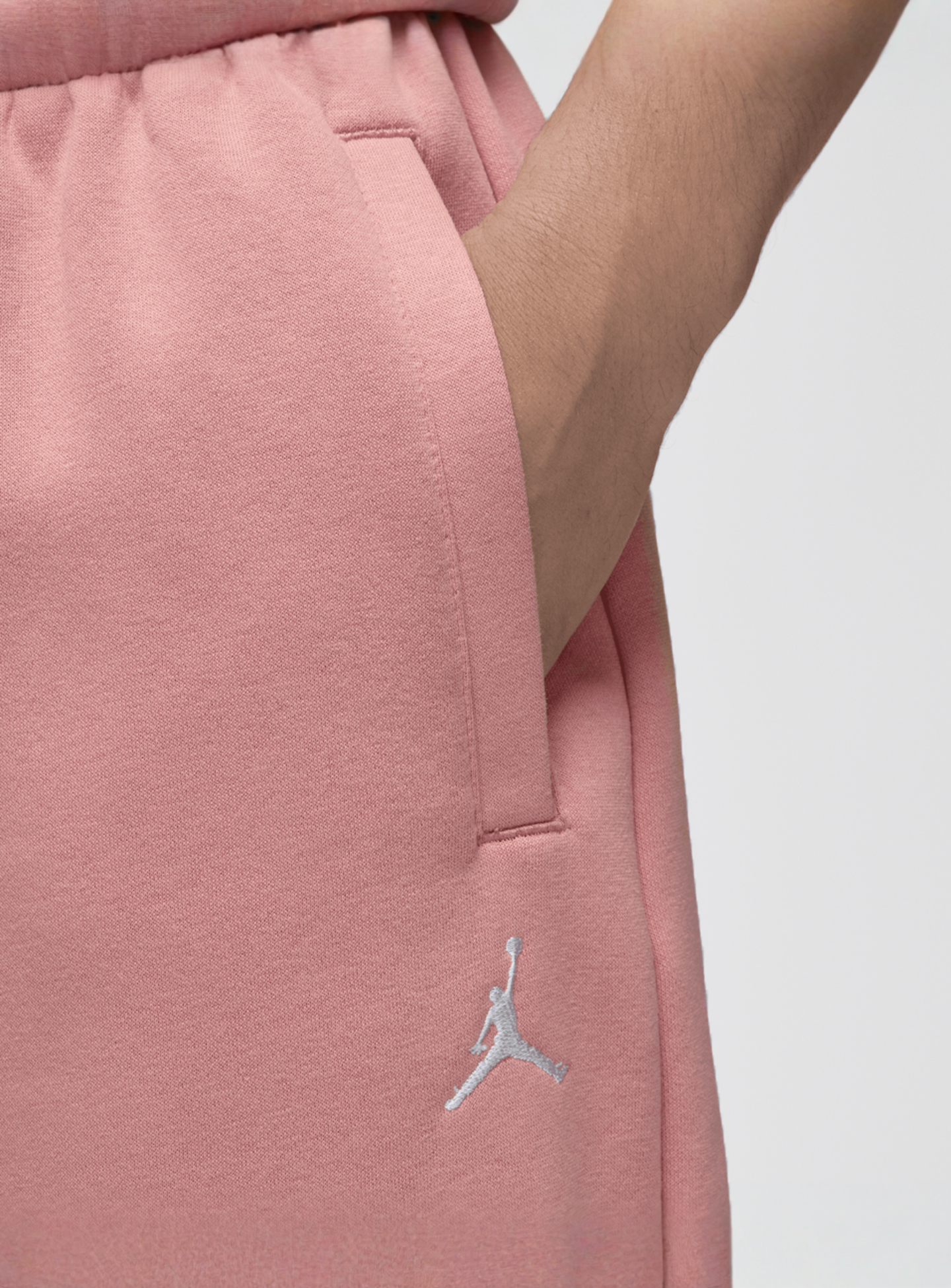 Jordan, Brooklyn Fleece Oversized Open- Hem Pants, light pink, Image 3 of 5