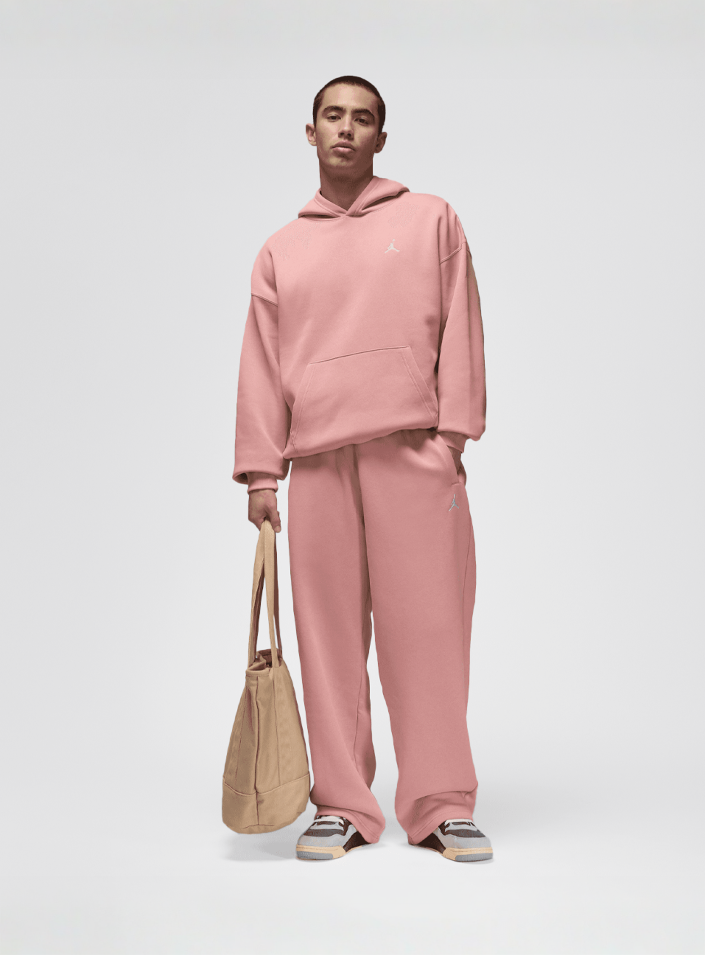 Jordan, Brooklyn Fleece Oversized Open- Hem Pants, light pink, Image 5 of 5