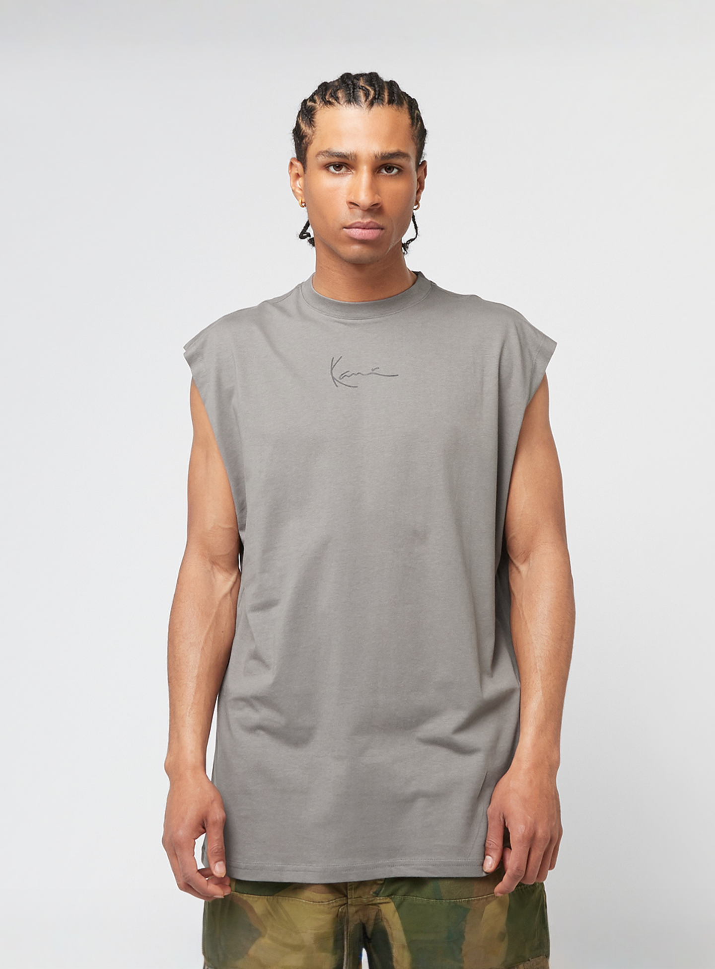 Karl Kani, Signature Sleeveless T-Shirt, grey, Image 1 of 4