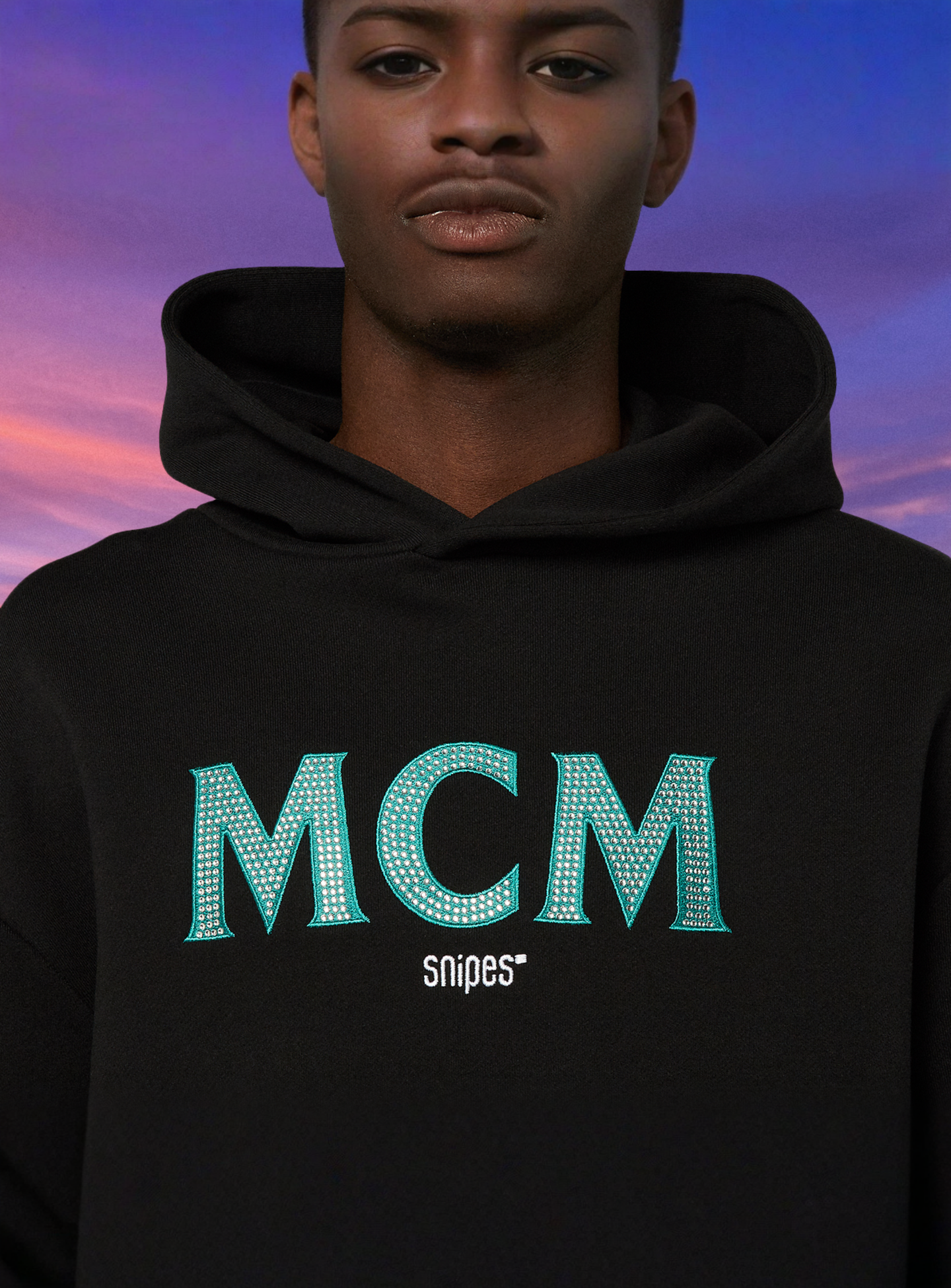 MCM x SNIPES, Miami Club Half Sleeve Hoodie, black, Image 3 of 6