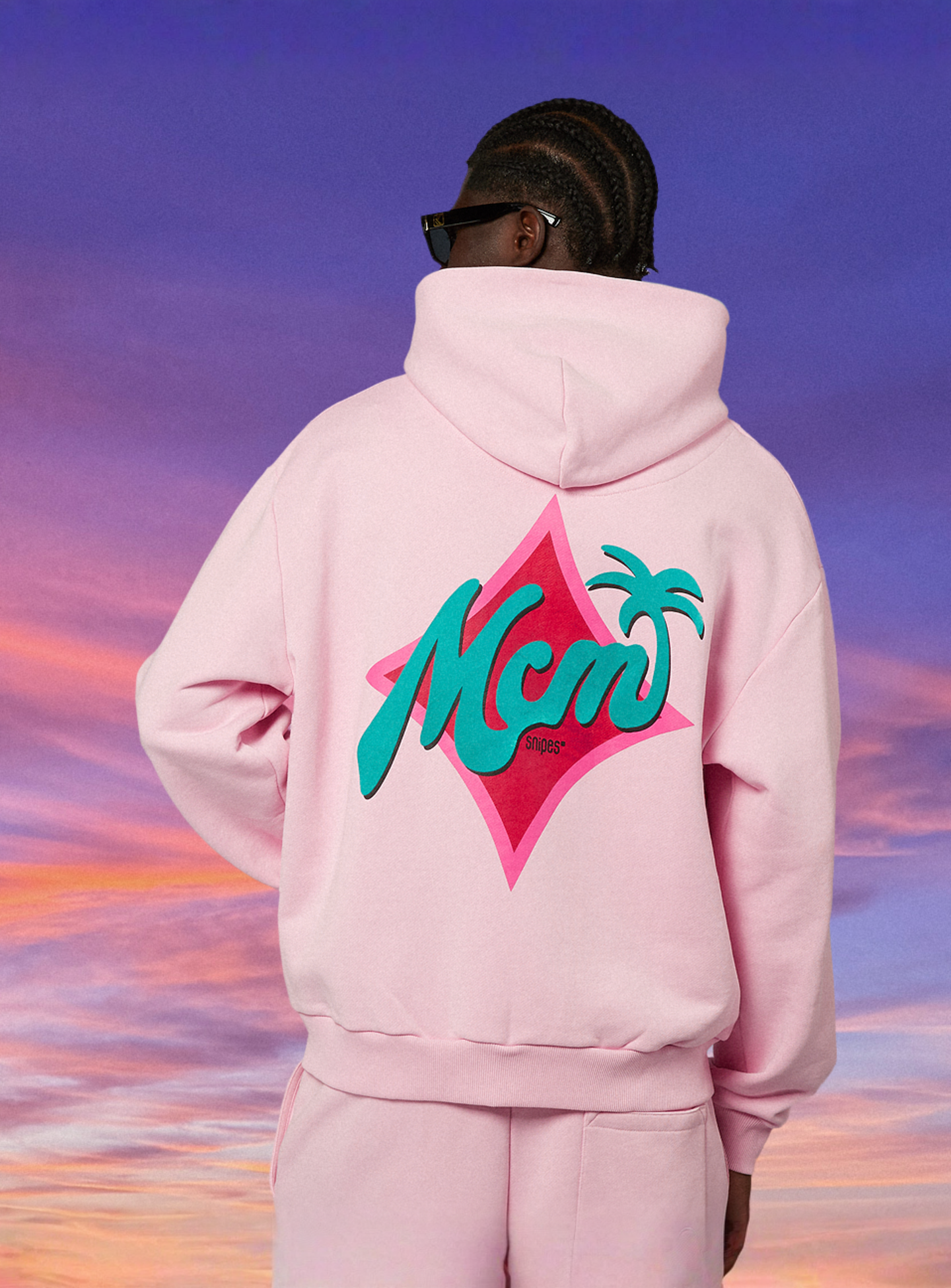 MCM x SNIPES, Palm Zip Hoodie, light pink, Image 1 of 6