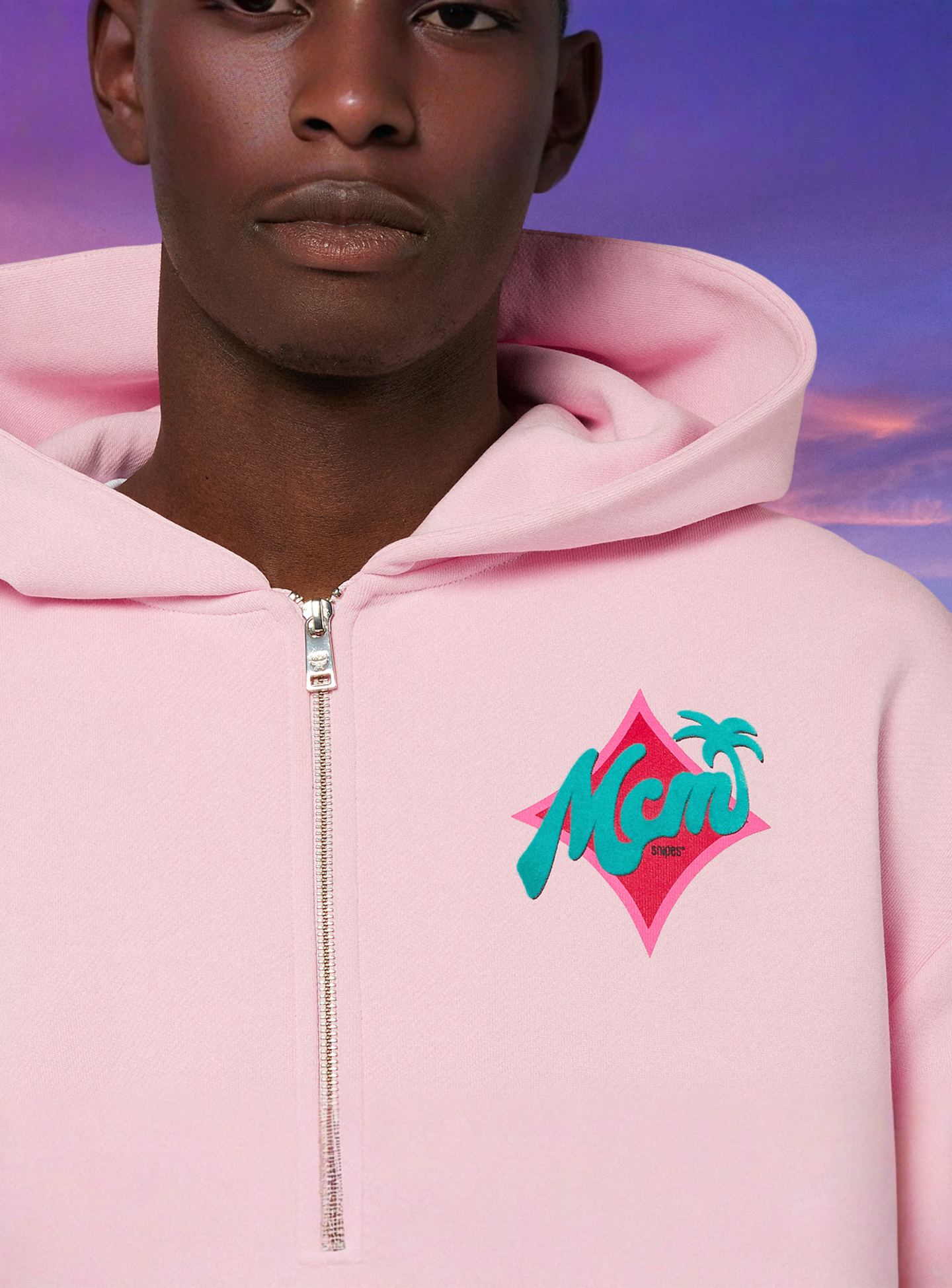 MCM x SNIPES, Palm Zip Hoodie, light pink, Image 3 of 6