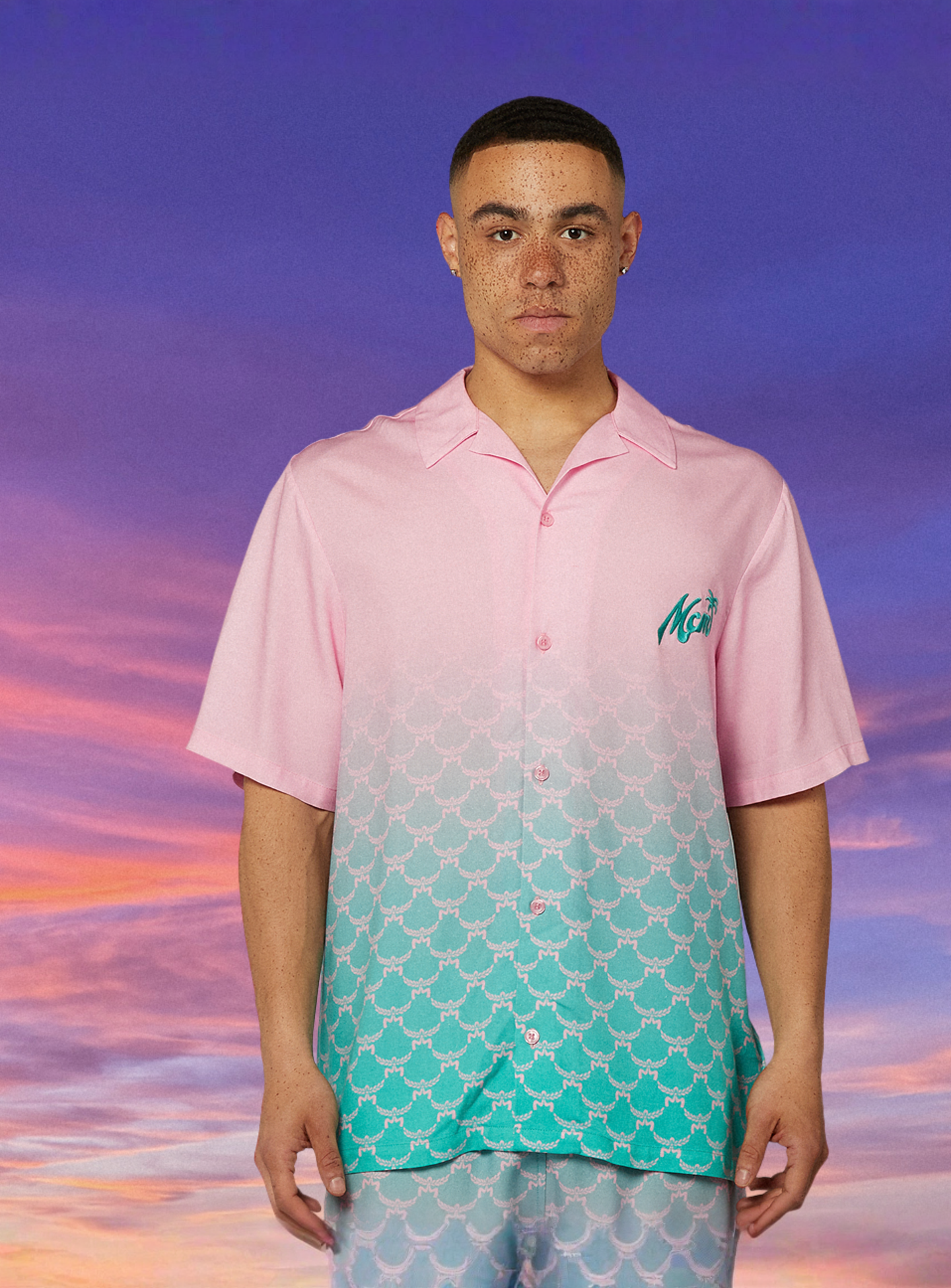 MCM x SNIPES, Gradient Resort Shirt, light pink, Image 1 of 5
