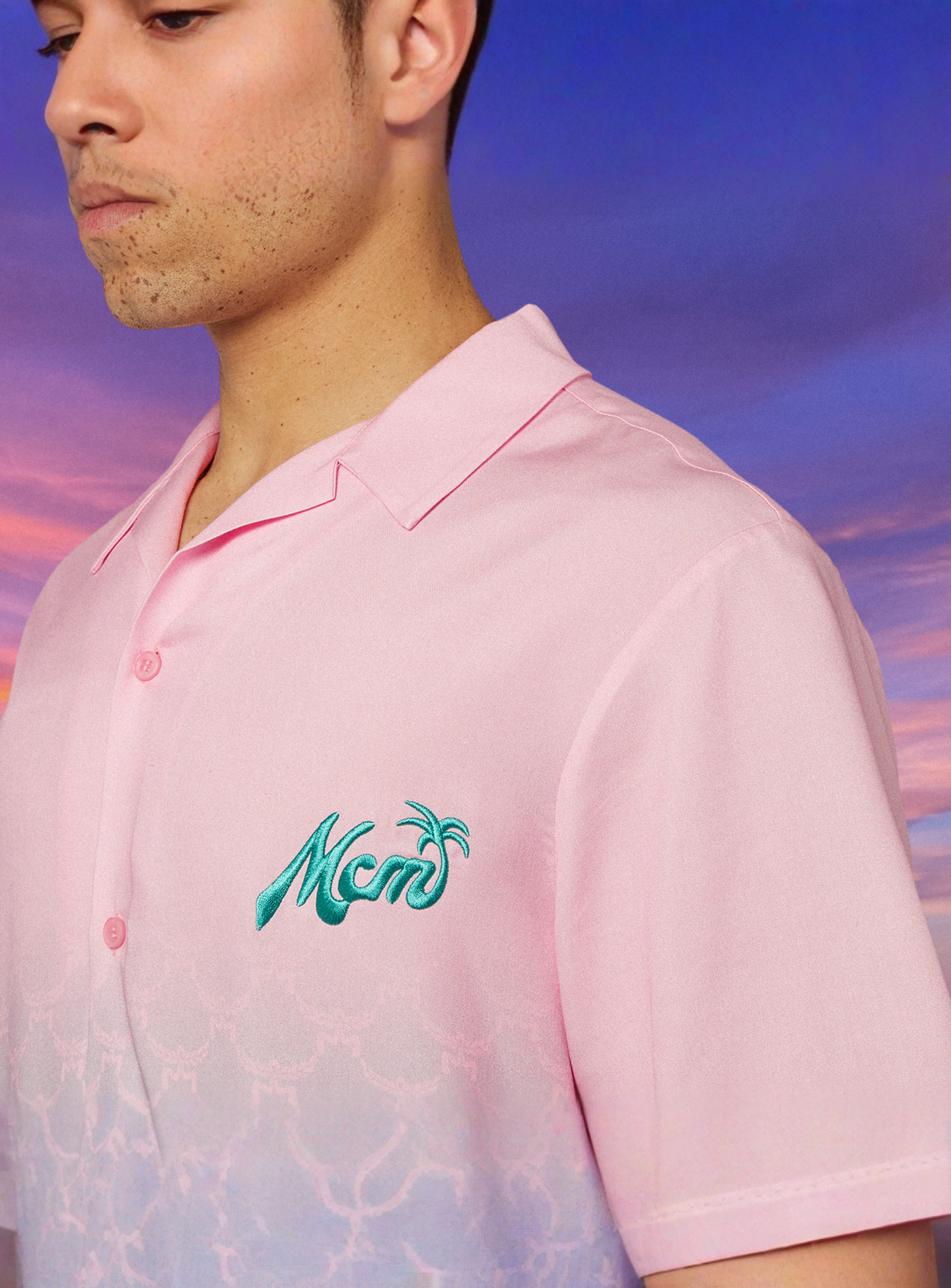 MCM x SNIPES, Gradient Resort Shirt, light pink, Image 3 of 5