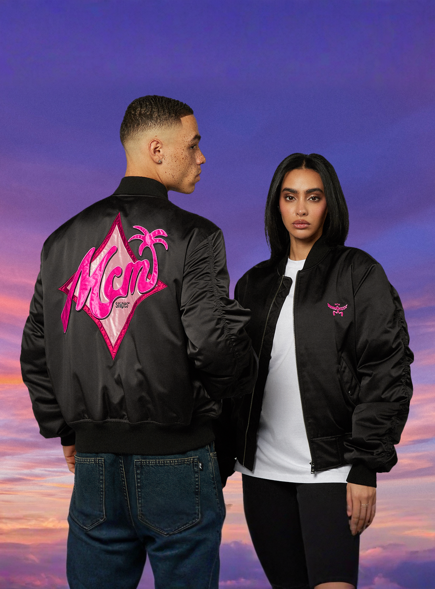 MCM x SNIPES, Miami Palm Bomber Jacket, black, Image 1 of 8