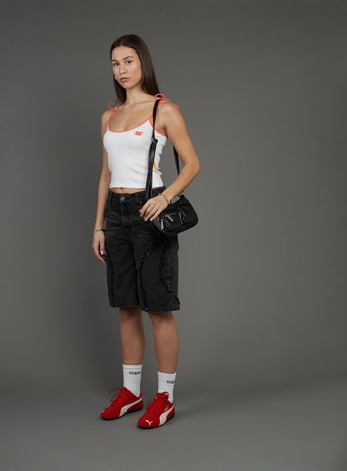 SNIPES, S Cube Inside Out Baggy Denim Shorts, black, Image 7 of 7