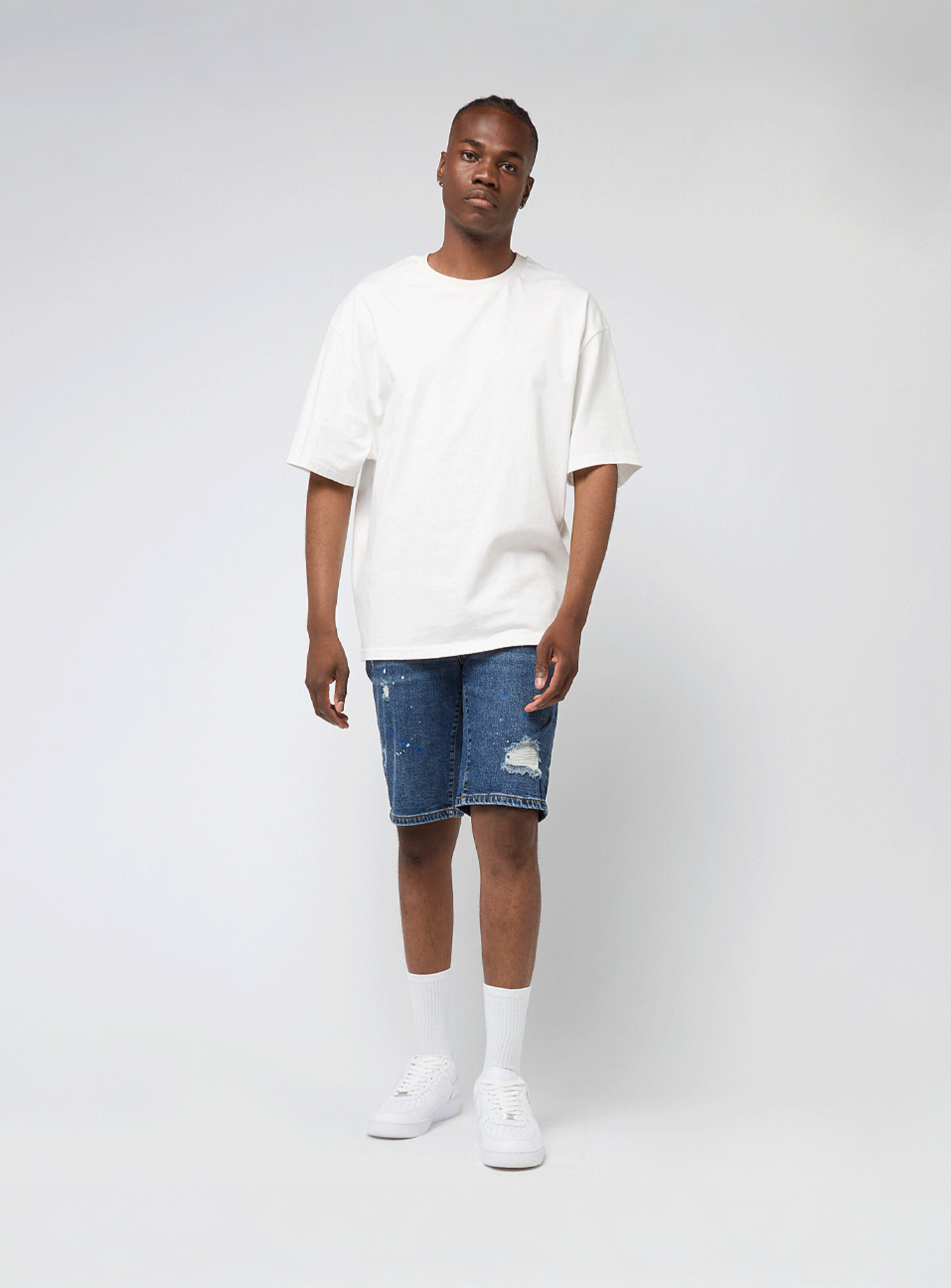 2Y STUDIOS, Leonardo Ripped Slim Fit Shorts, blue, Image 5 of 5