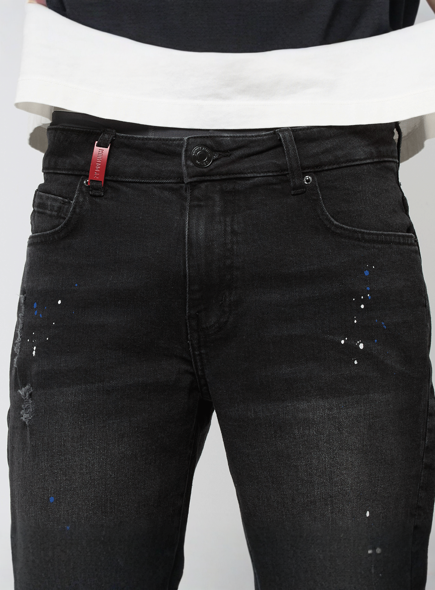 2Y STUDIOS, Leonardo Ripped Slim Fit Shorts, black, Image 3 of 5