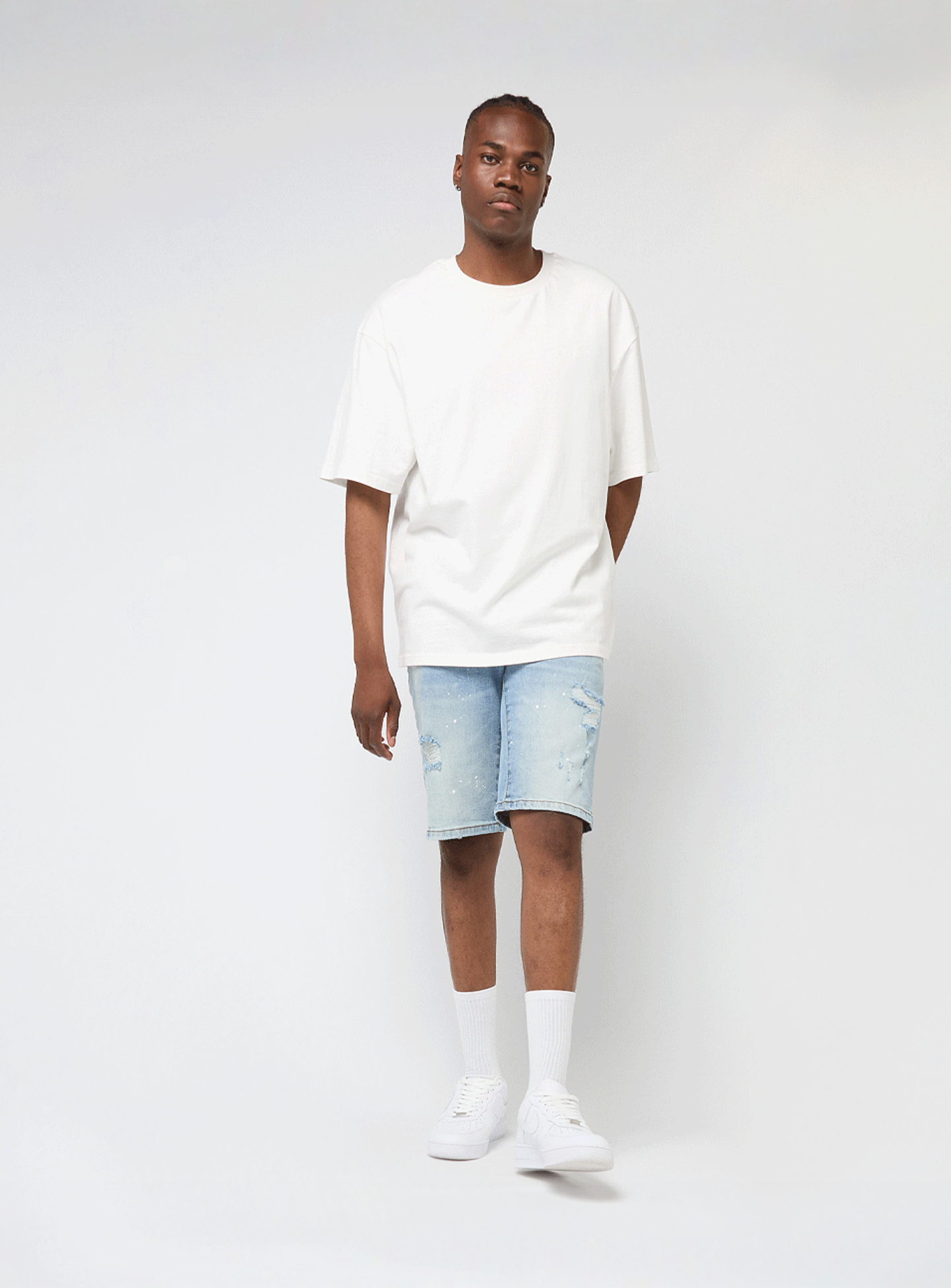 2Y STUDIOS, Victor Ripped Slim Fit Shorts, blue, Image 5 of 5