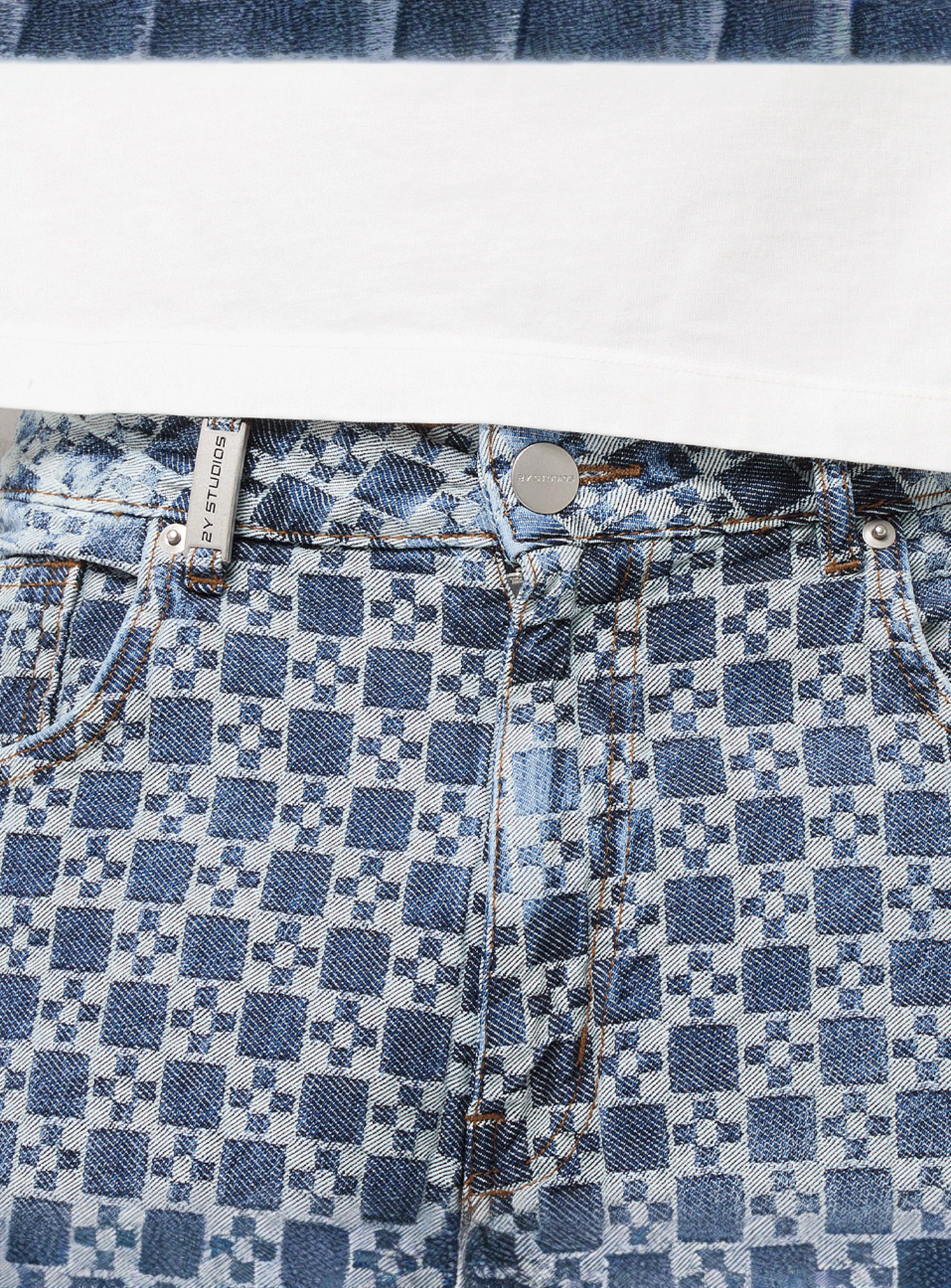 2Y STUDIOS, Tariq Carree Baggy Shorts, blue, Image 4 of 5
