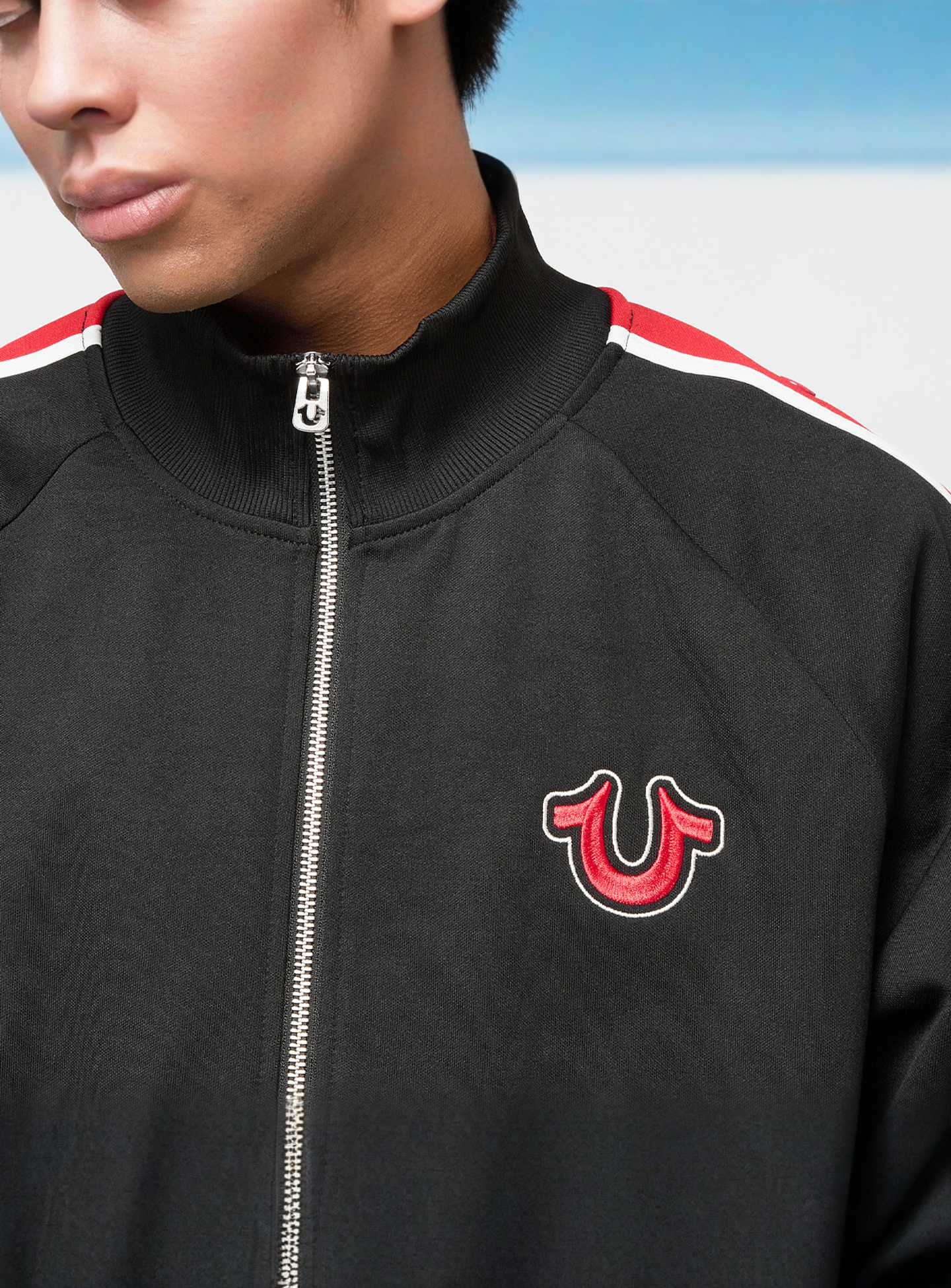 True Religion, Snap Off Track Jacket, black, Image 3 of 7