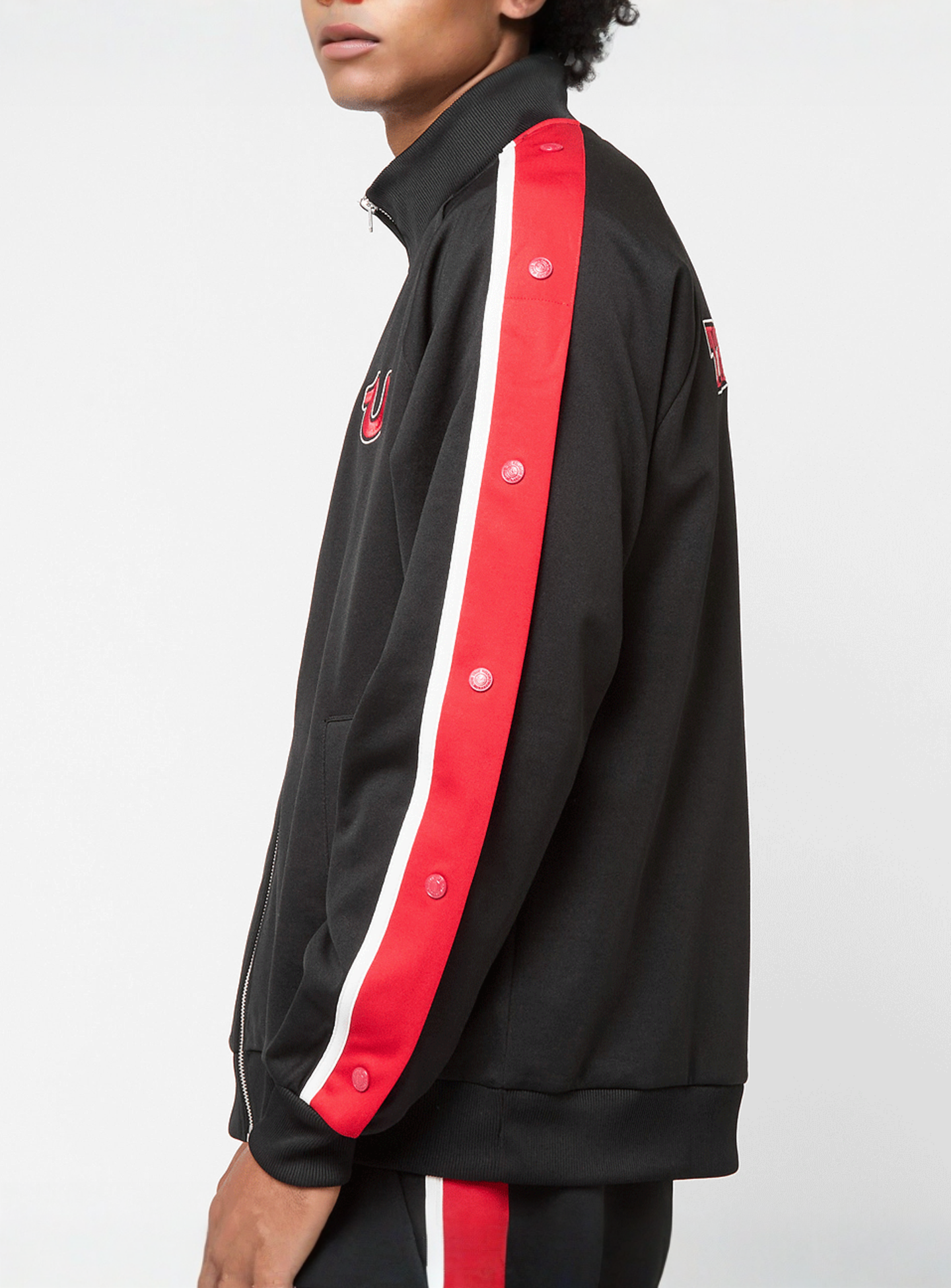 True Religion, Snap Off Track Jacket, black, Image 5 of 7