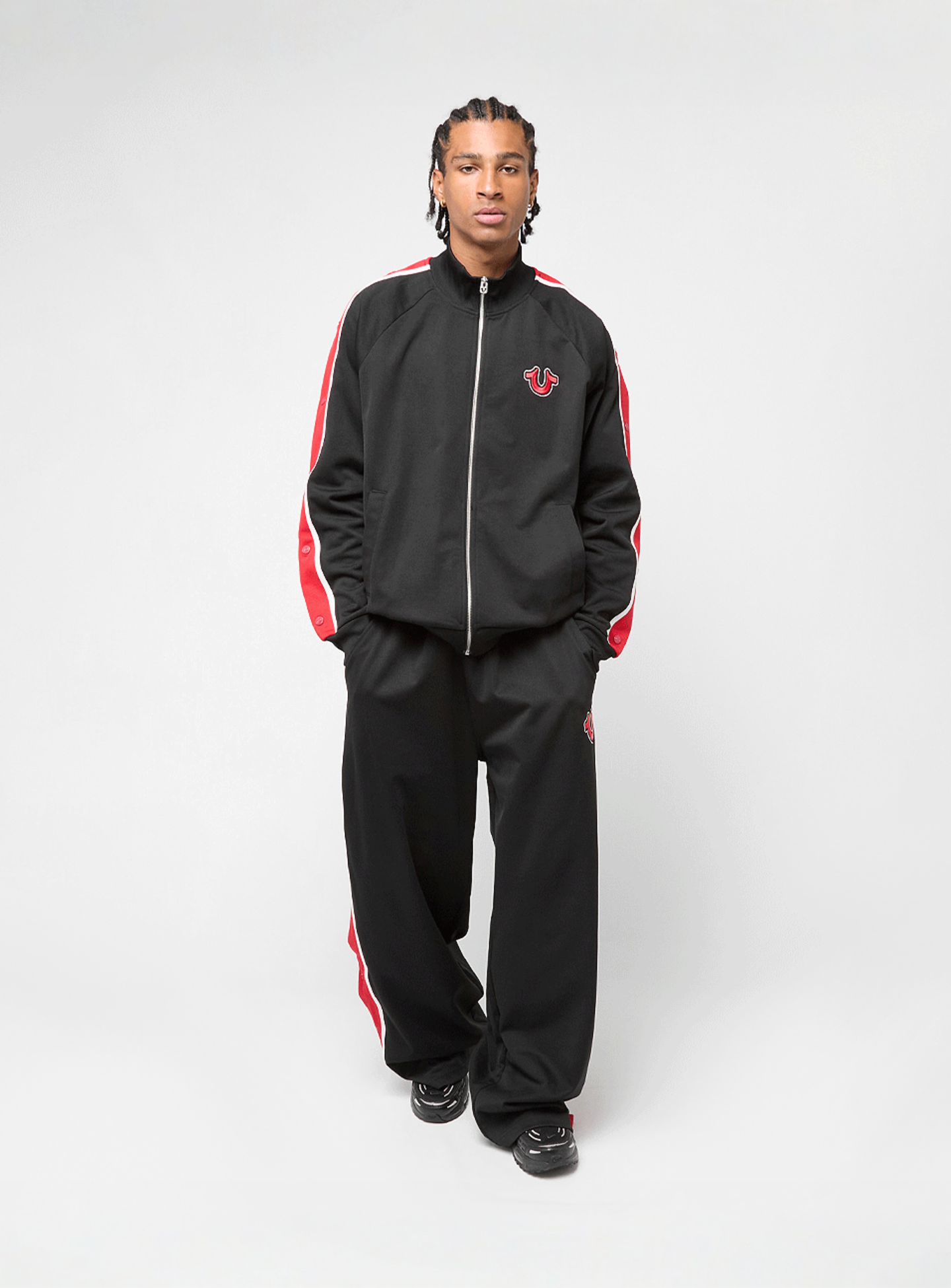True Religion, Snap Off Track Jacket, black, Image 7 of 7