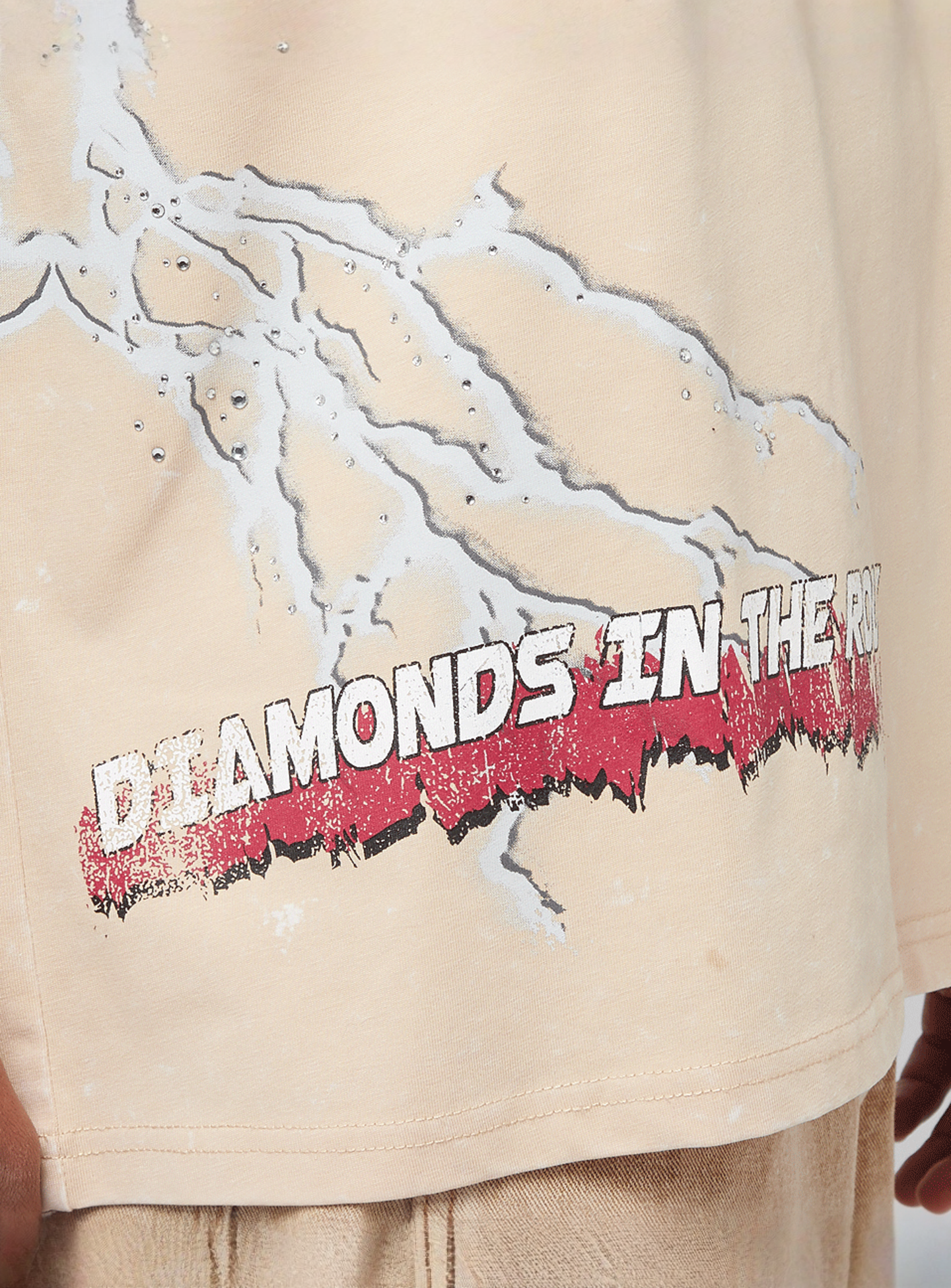 Smoke Rise, Rhinestone Killer Life T-Shirt, beige, Image 4 of 6